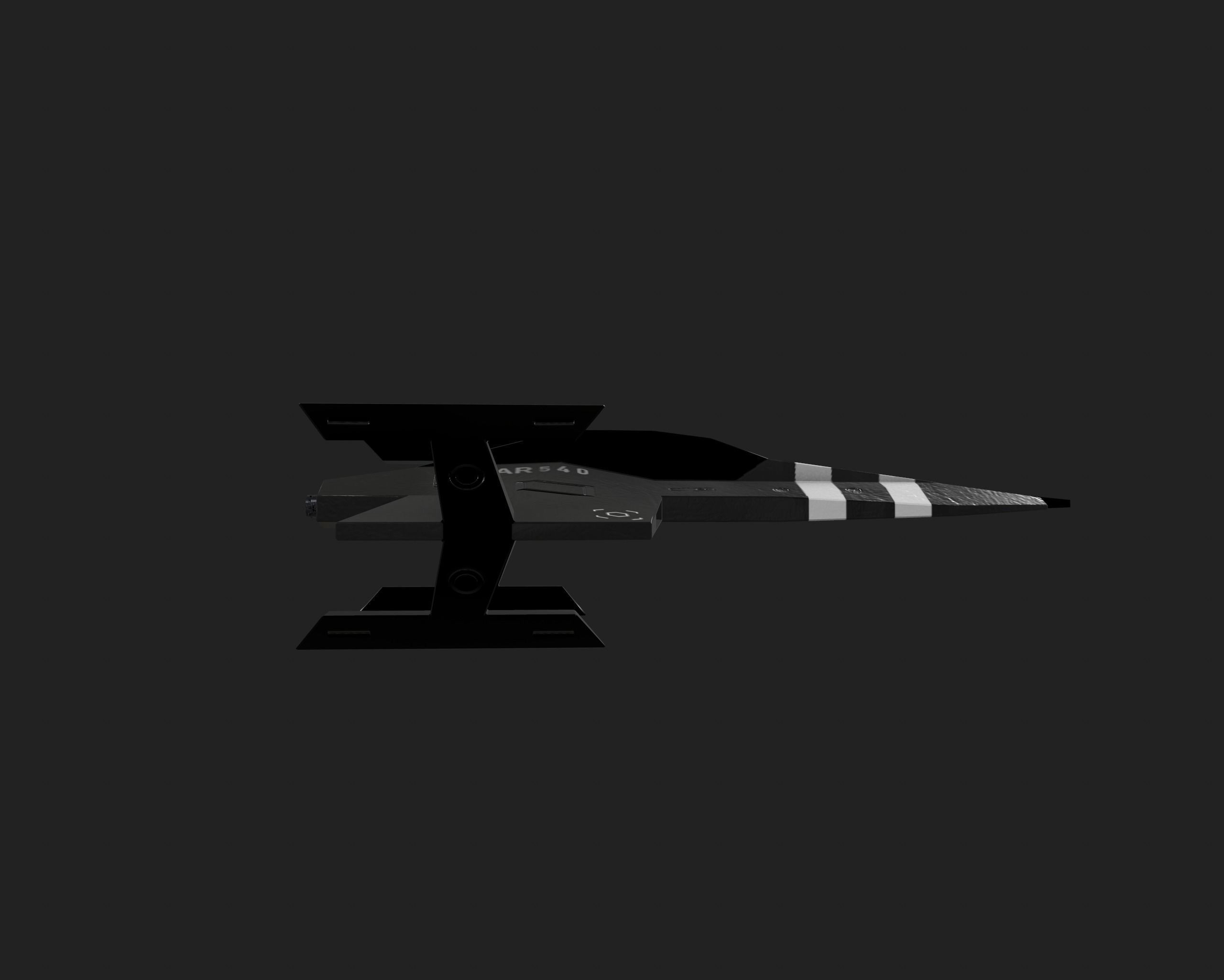 Spaceship Low-poly 3D model_1