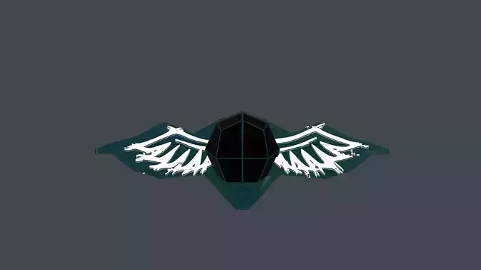 Spaceship philadelphia eagles logo Low-poly 3D model