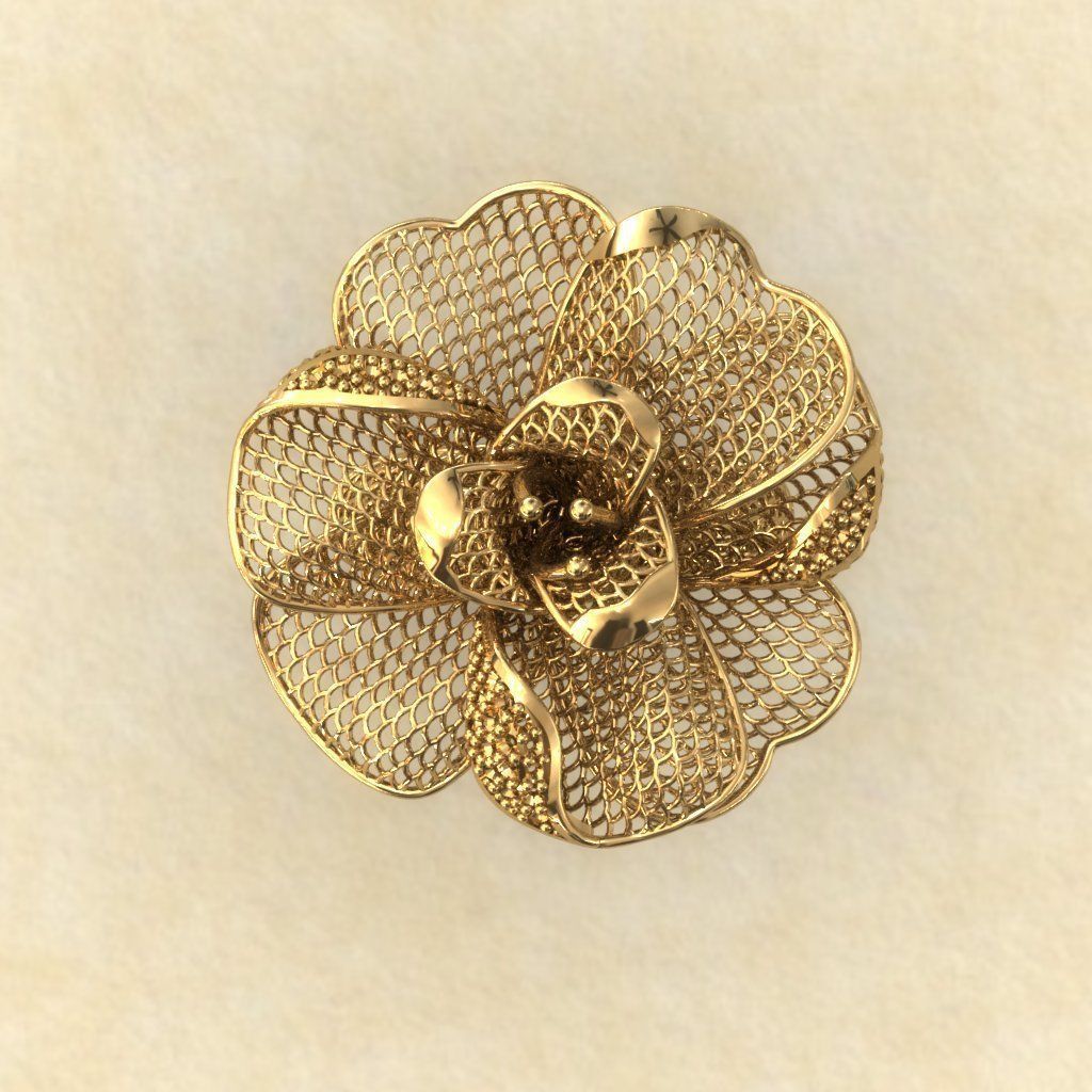 Flower Electro-Fusion Fashion Ring 3D print model_5