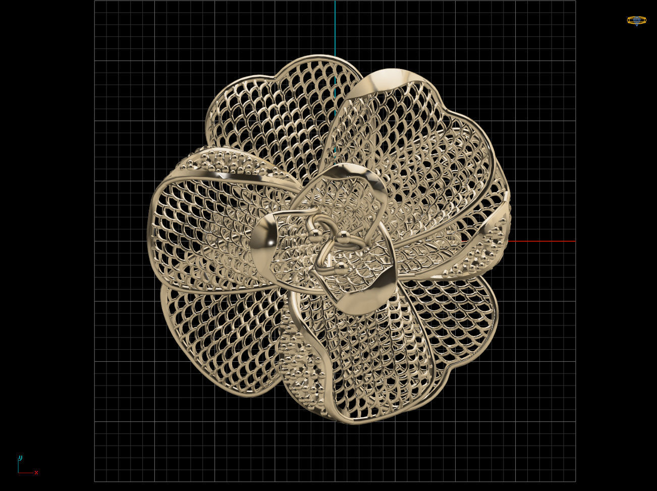 Flower Electro-Fusion Fashion Ring 3D print model_7