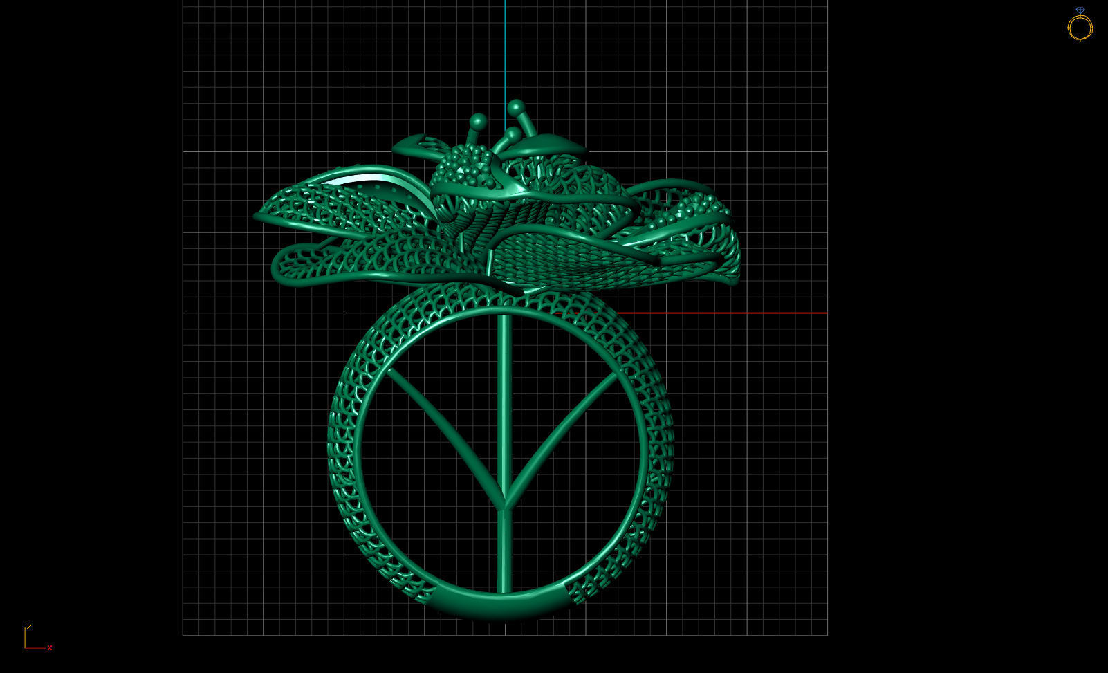 Flower Electro-Fusion Fashion Ring 3D print model_2