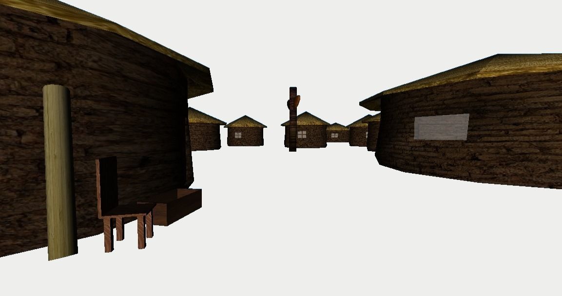 Primitive Rural Village with 13 Individual Shacks 3D model_1
