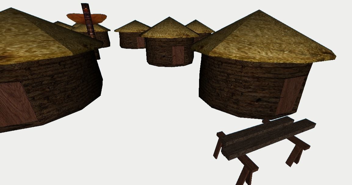 Primitive Rural Village with 13 Individual Shacks 3D model_32