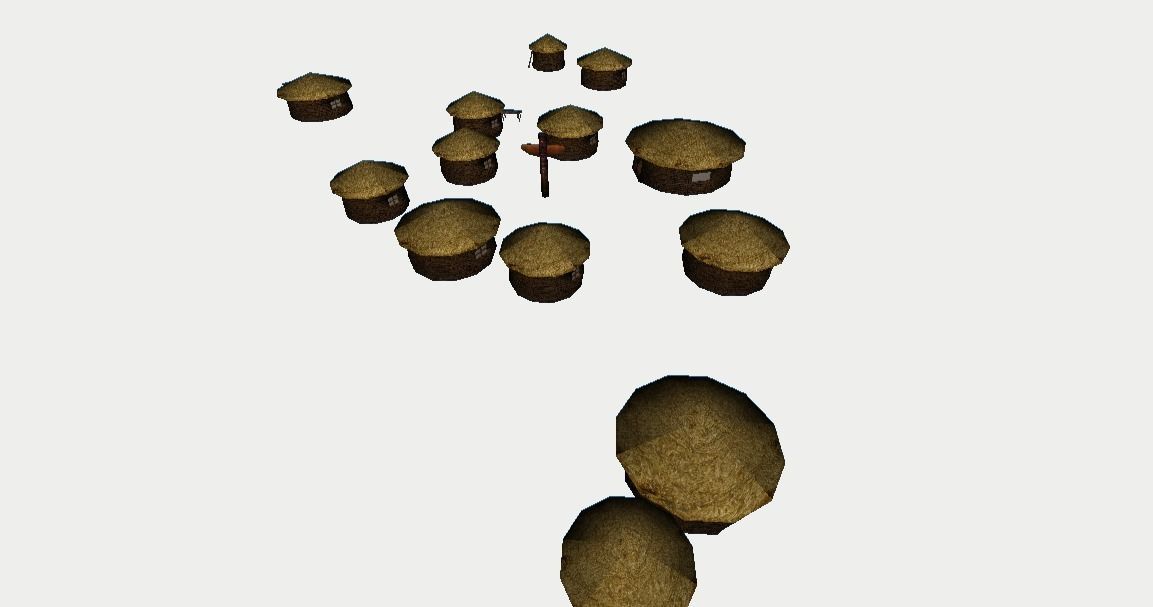 Primitive Rural Village with 13 Individual Shacks 3D model_45