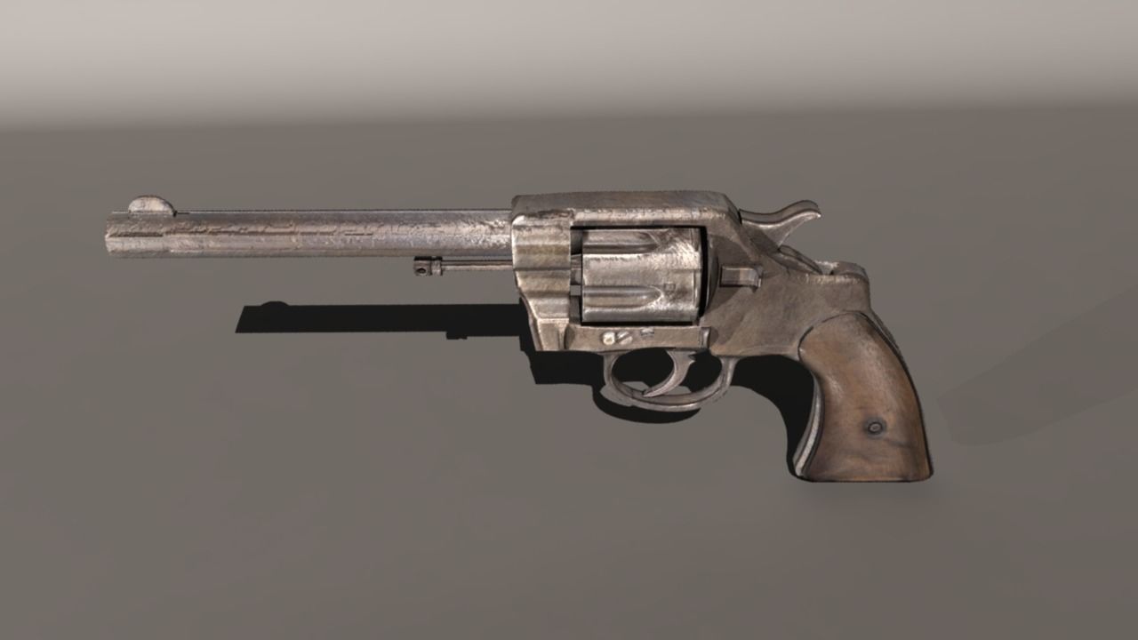 Colt Revolver 1892 Low-poly 3D model_2
