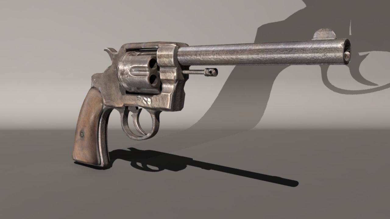 Colt Revolver 1892 Low-poly 3D model_0