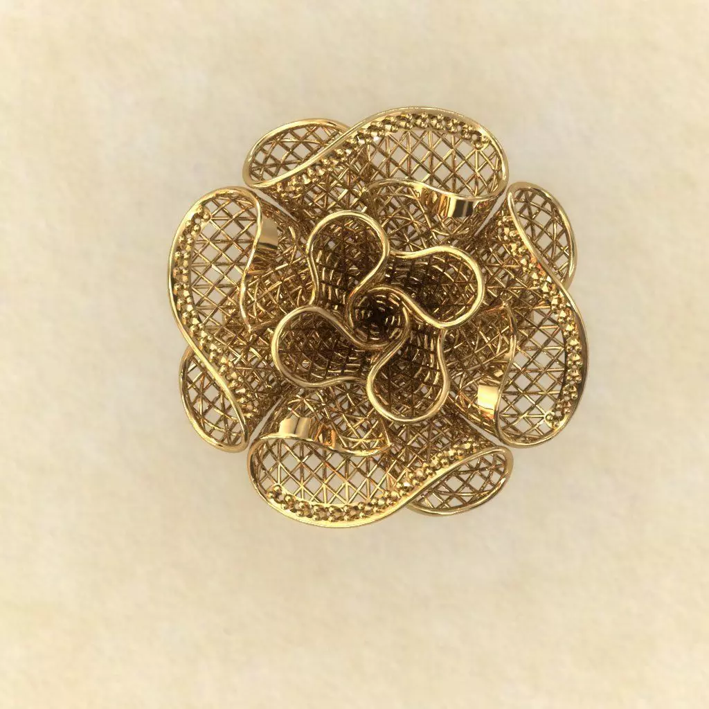 Big Flower Electro-Fusion Printable Ring 3D print model