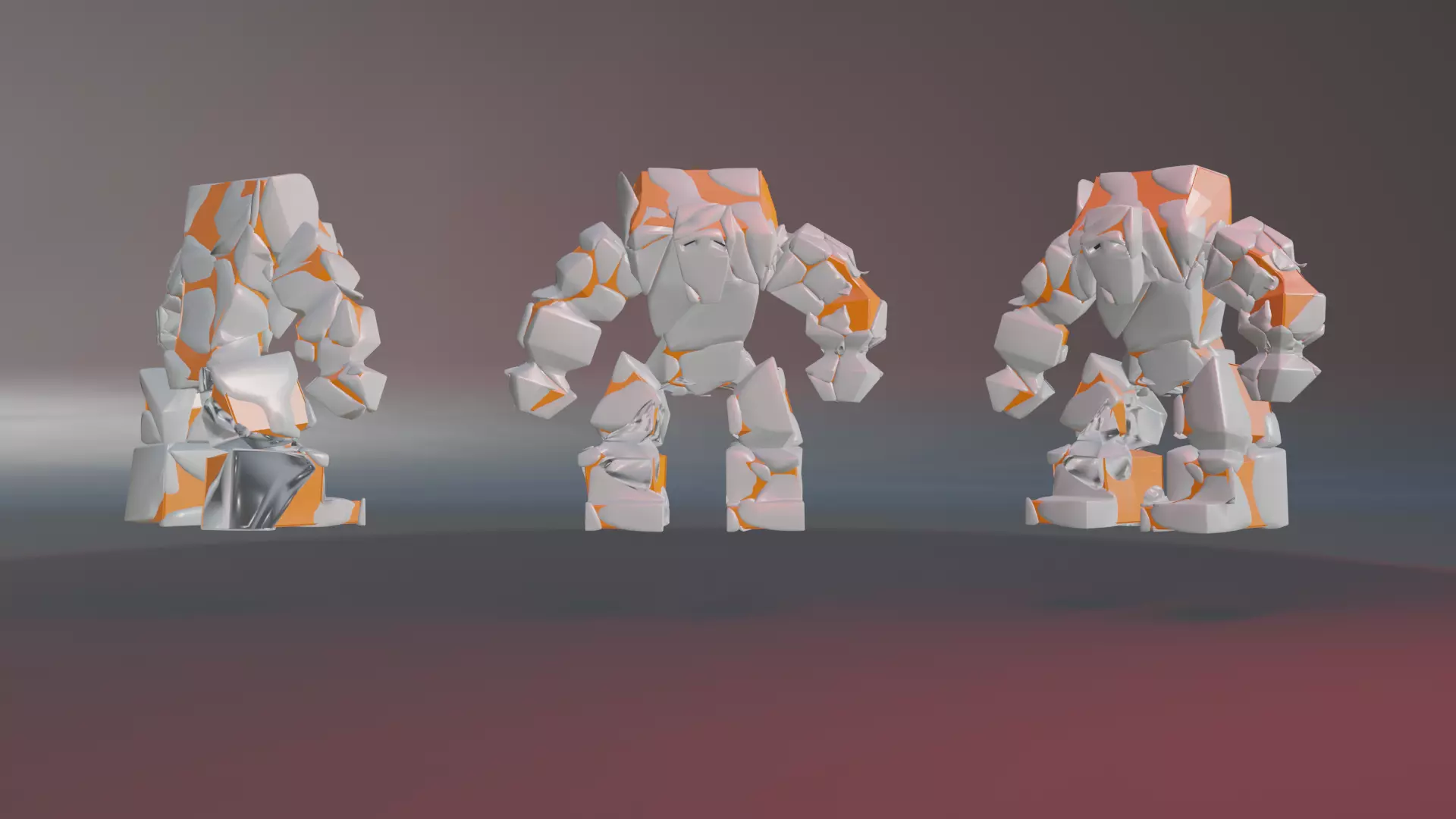 Game monsters collection Low-poly 3D model 3D model_0