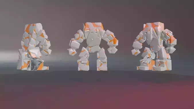 Game monsters collection Low-poly 3D model 3D model