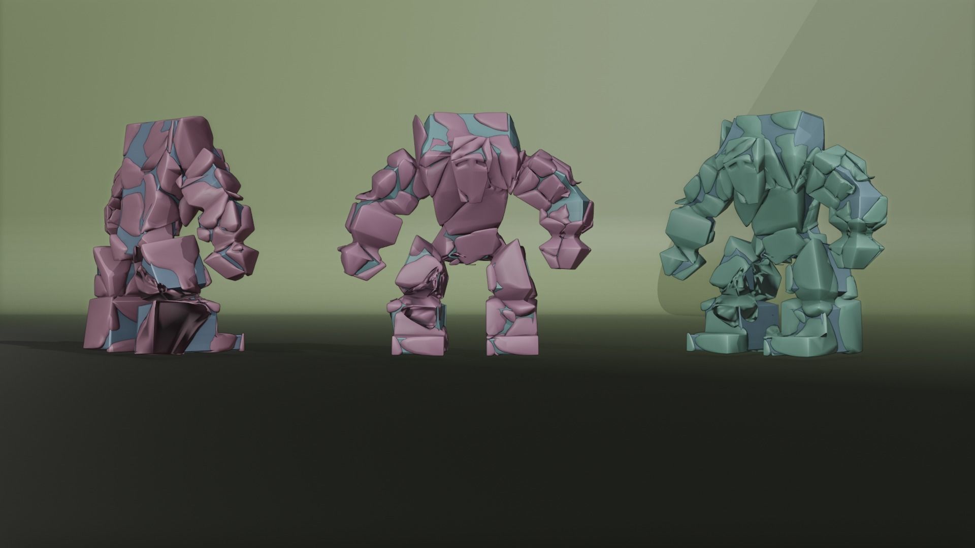 Game monsters collection Low-poly 3D model 3D model_5