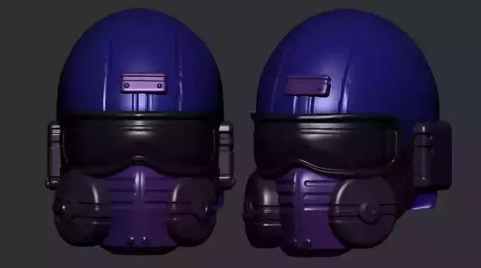 helmet high poly sculpt 3d printable ver 7 3D model