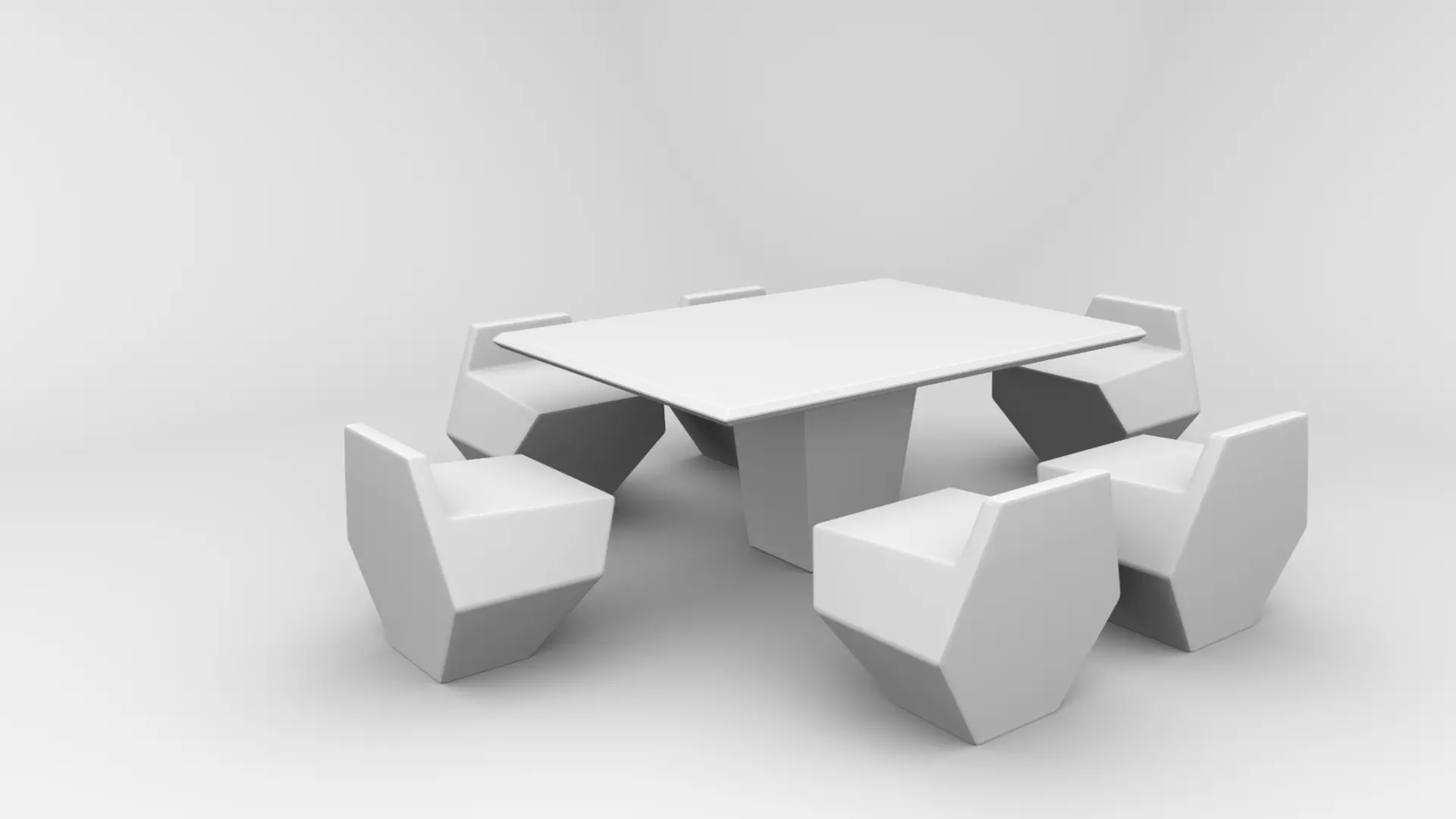 regular chair Low-poly 3D model_0