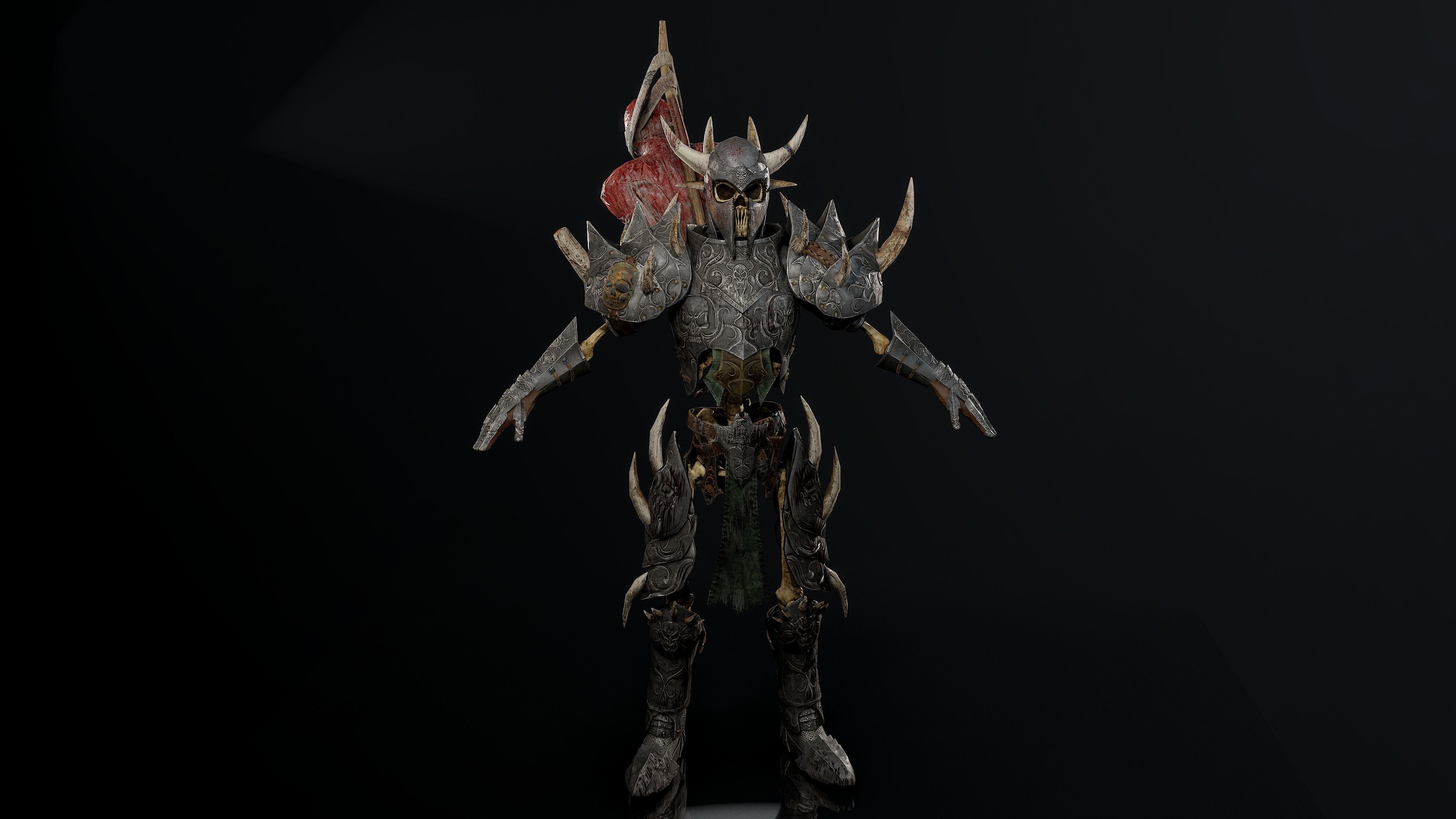 Sekeleton Heavy Warrior  Low-poly 3D model_2