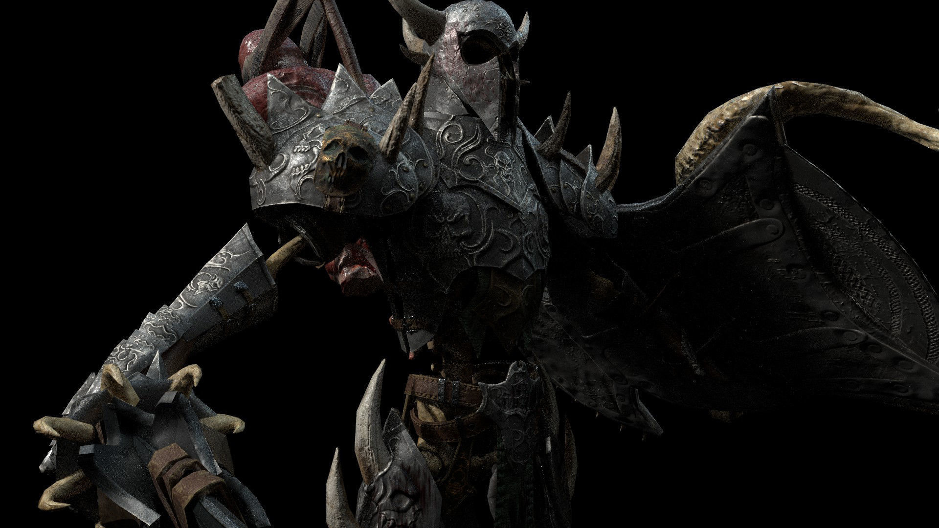 Sekeleton Heavy Warrior  Low-poly 3D model_29