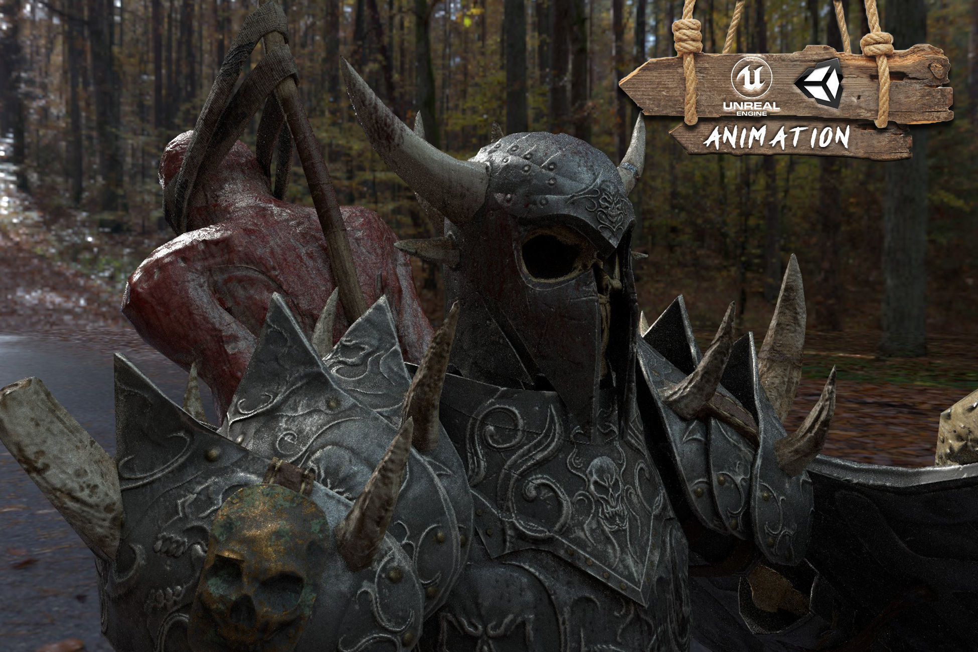 Sekeleton Heavy Warrior  Low-poly 3D model_3