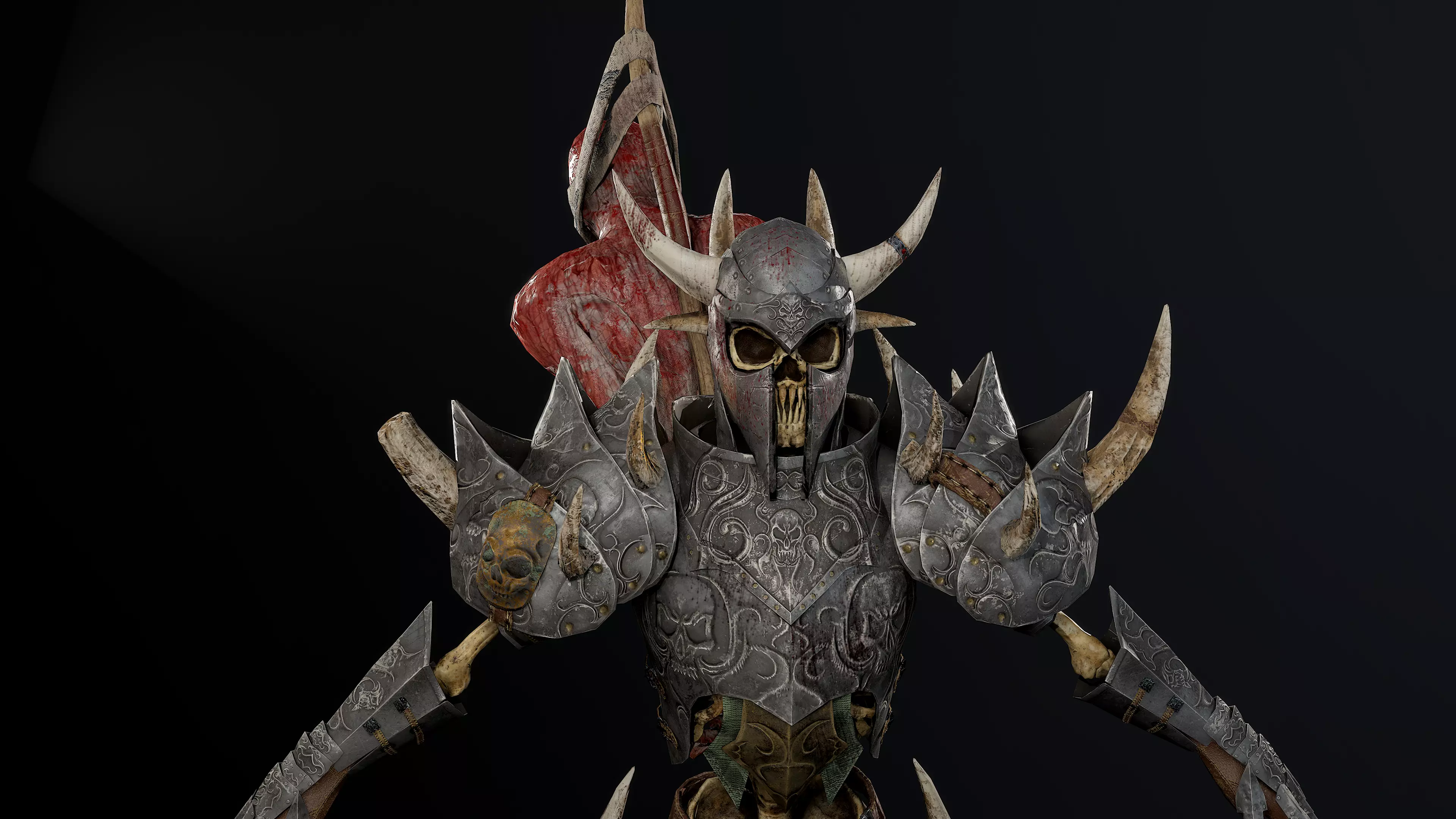 Sekeleton Heavy Warrior  Low-poly 3D model_0