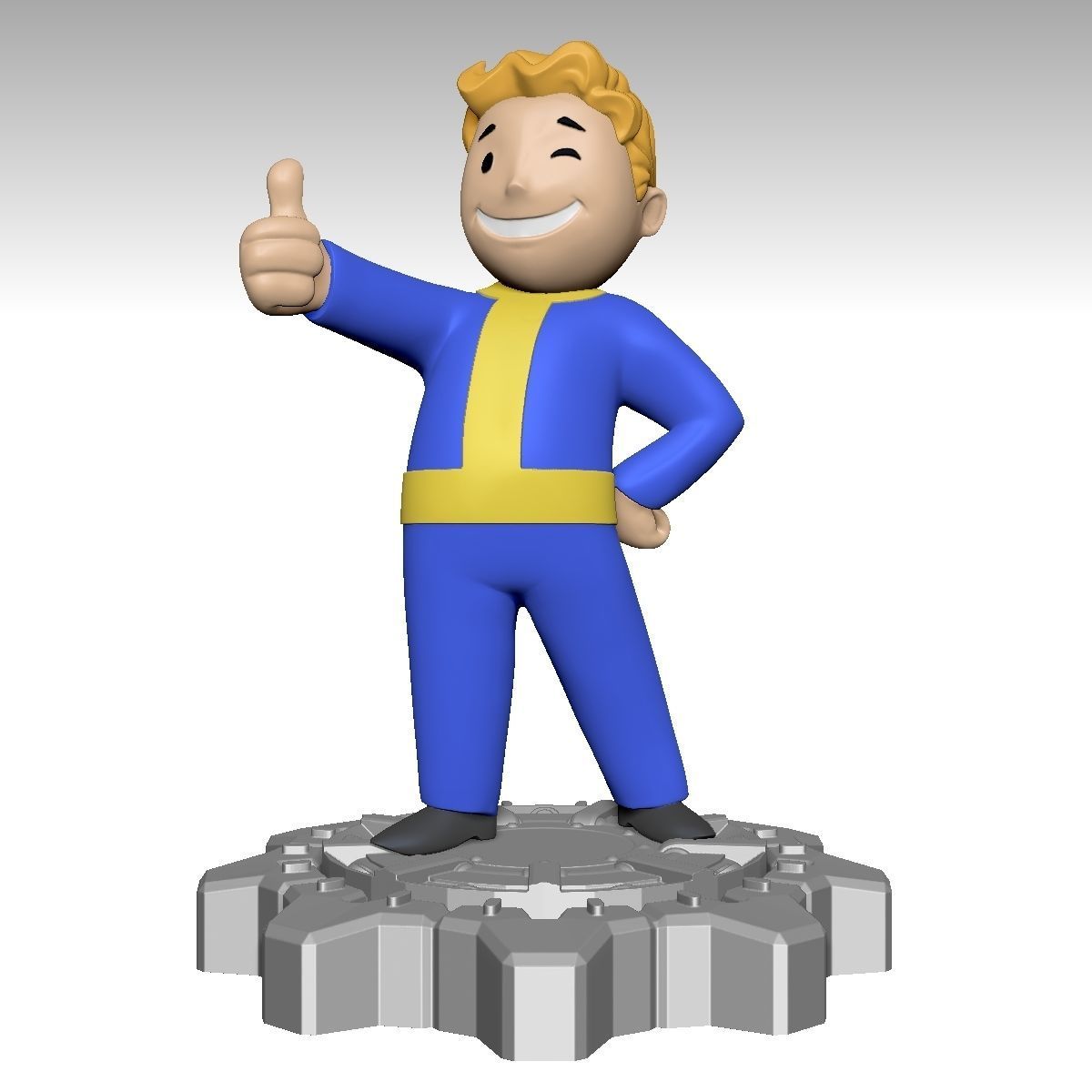 Vault Boy Multi Piece 3D Deluxe 3D Print Sculpt 3D print model_2