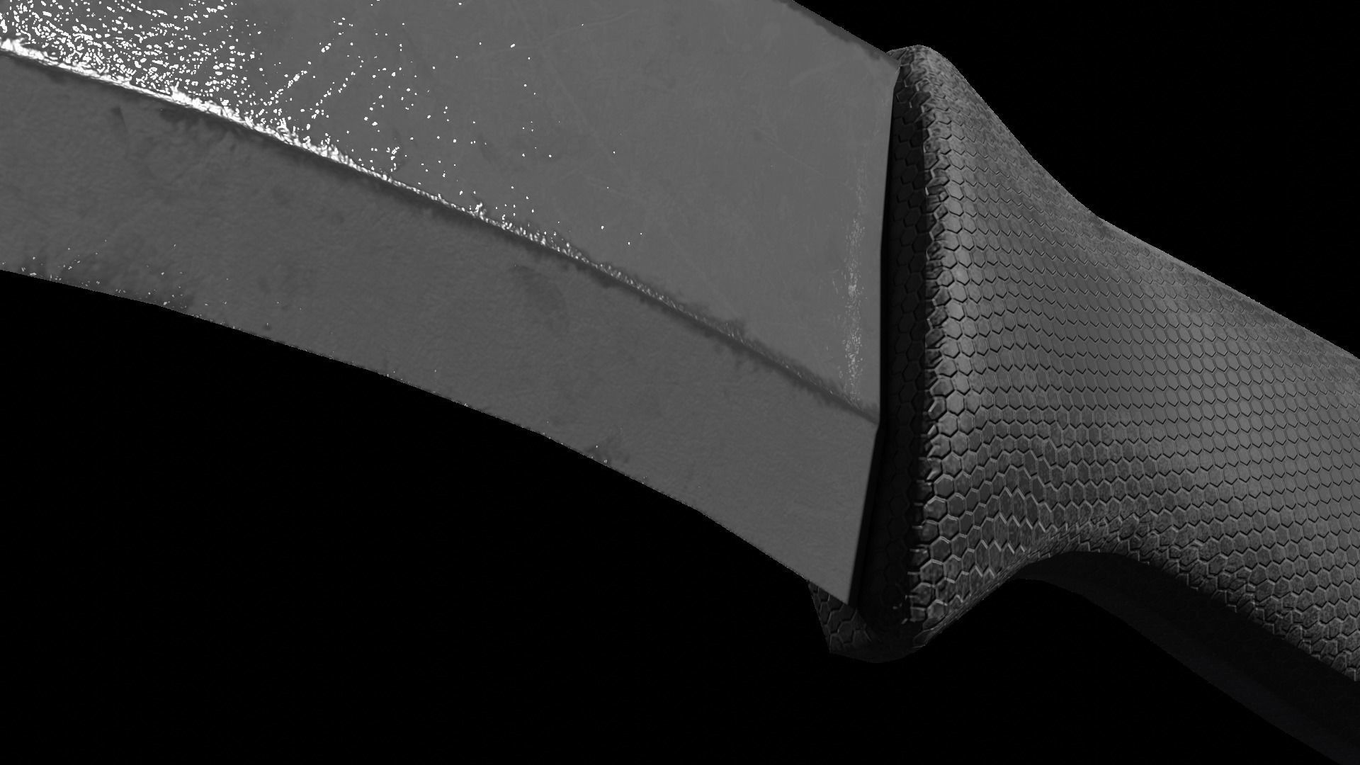 Machete knife Free low-poly 3D model_8