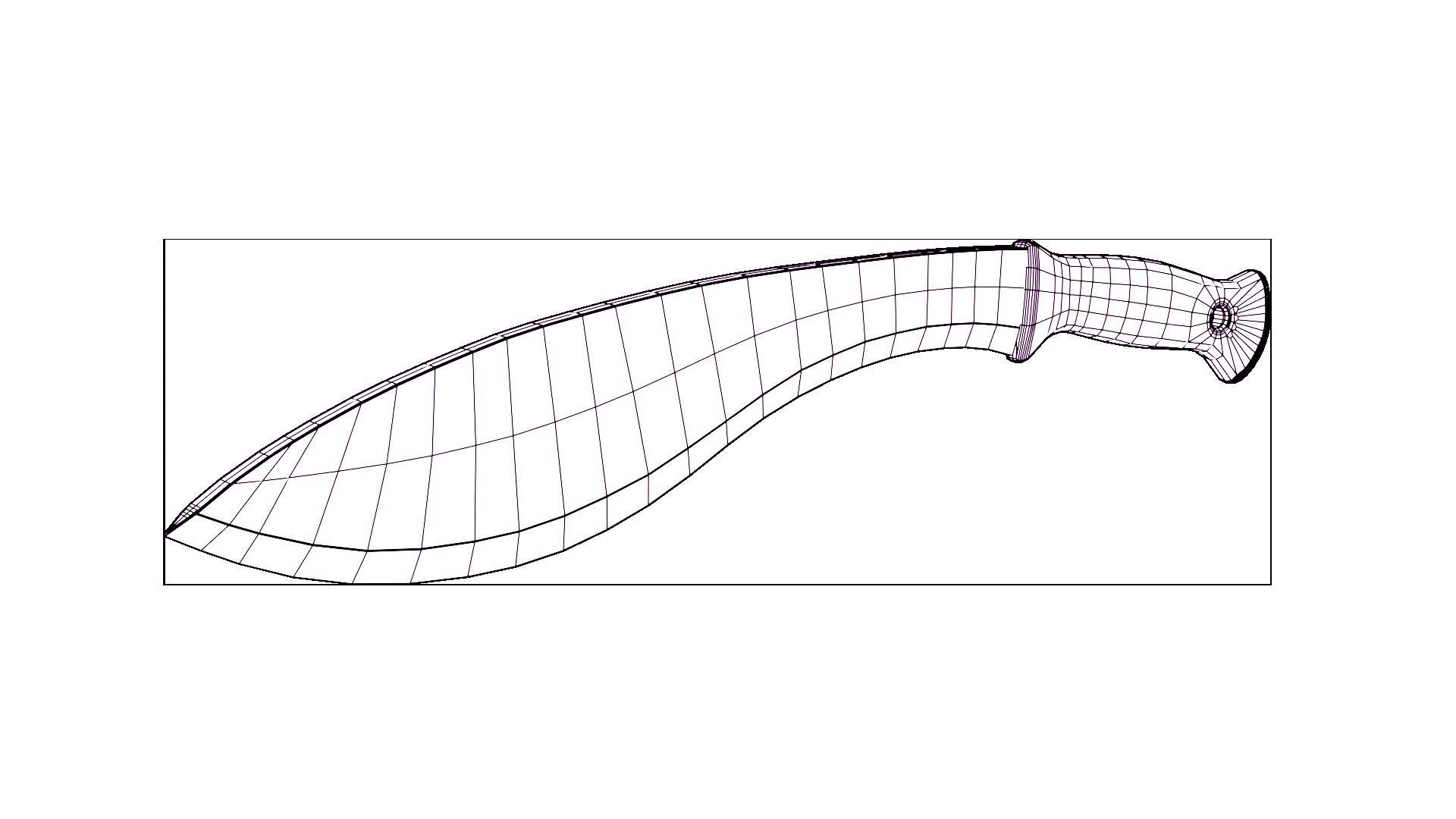 Machete knife Free low-poly 3D model_1