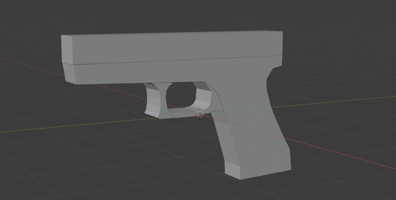 Low Poly Pistol gun Free low-poly 3D model_1