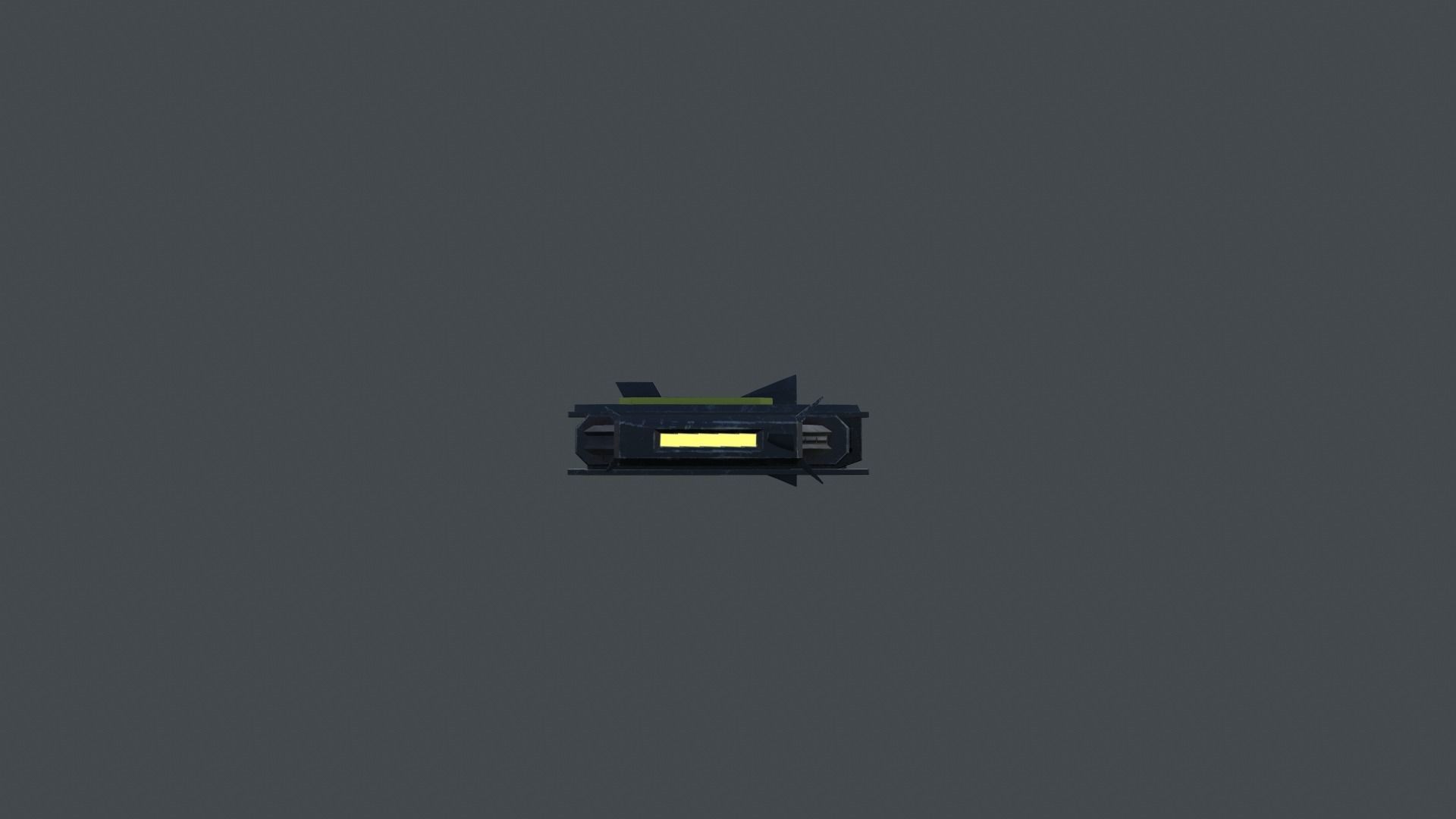Spaceship Low-poly 3D model_5