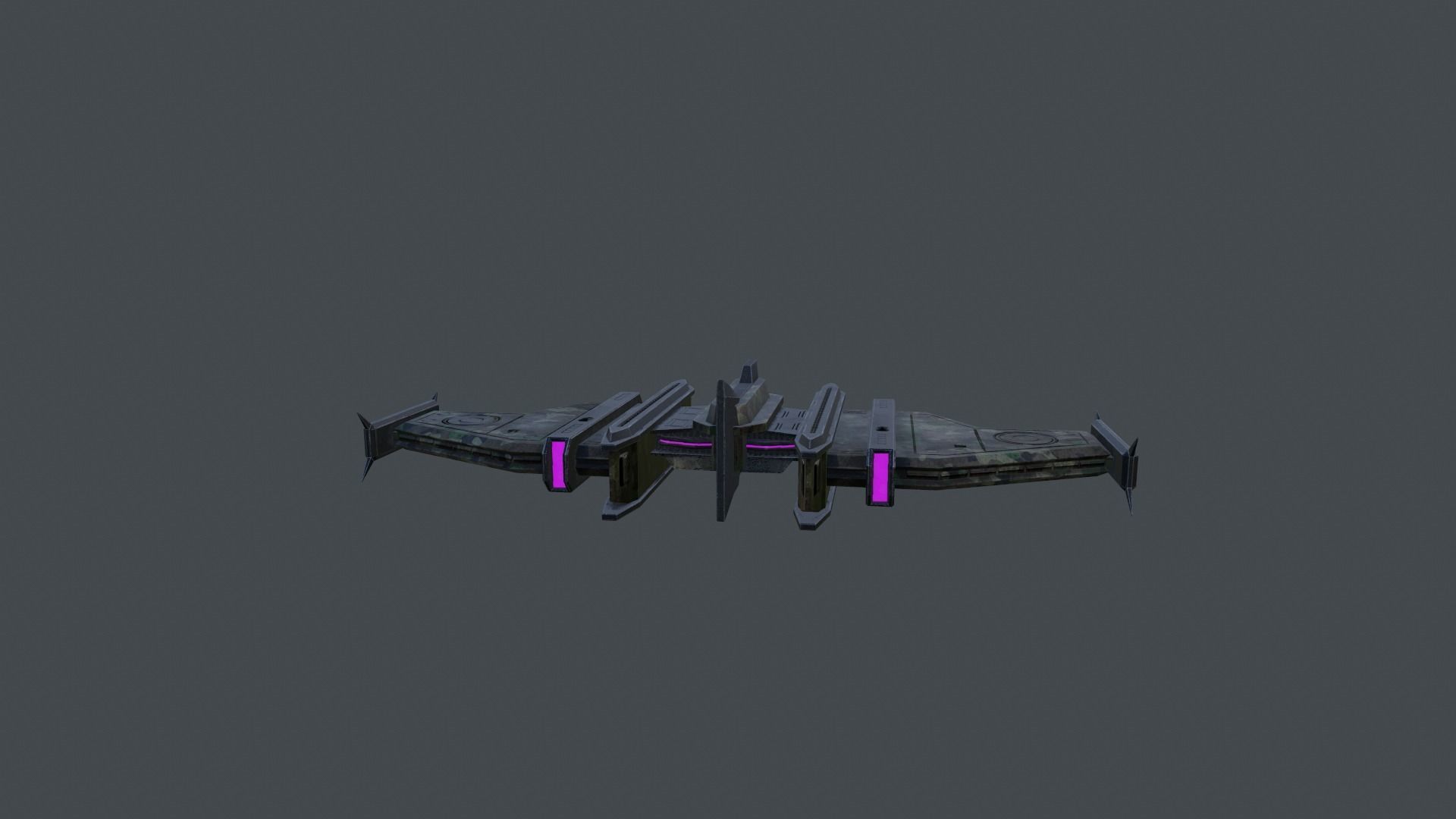 Spaceship Low-poly 3D model_3