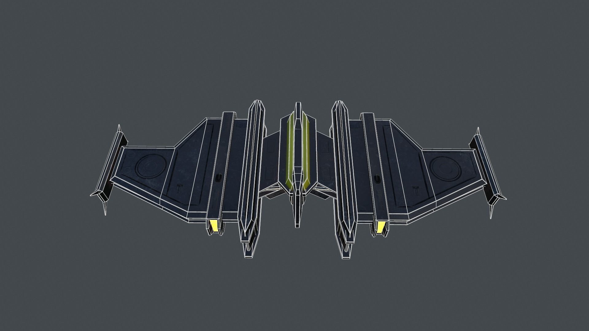 Spaceship Low-poly 3D model_9