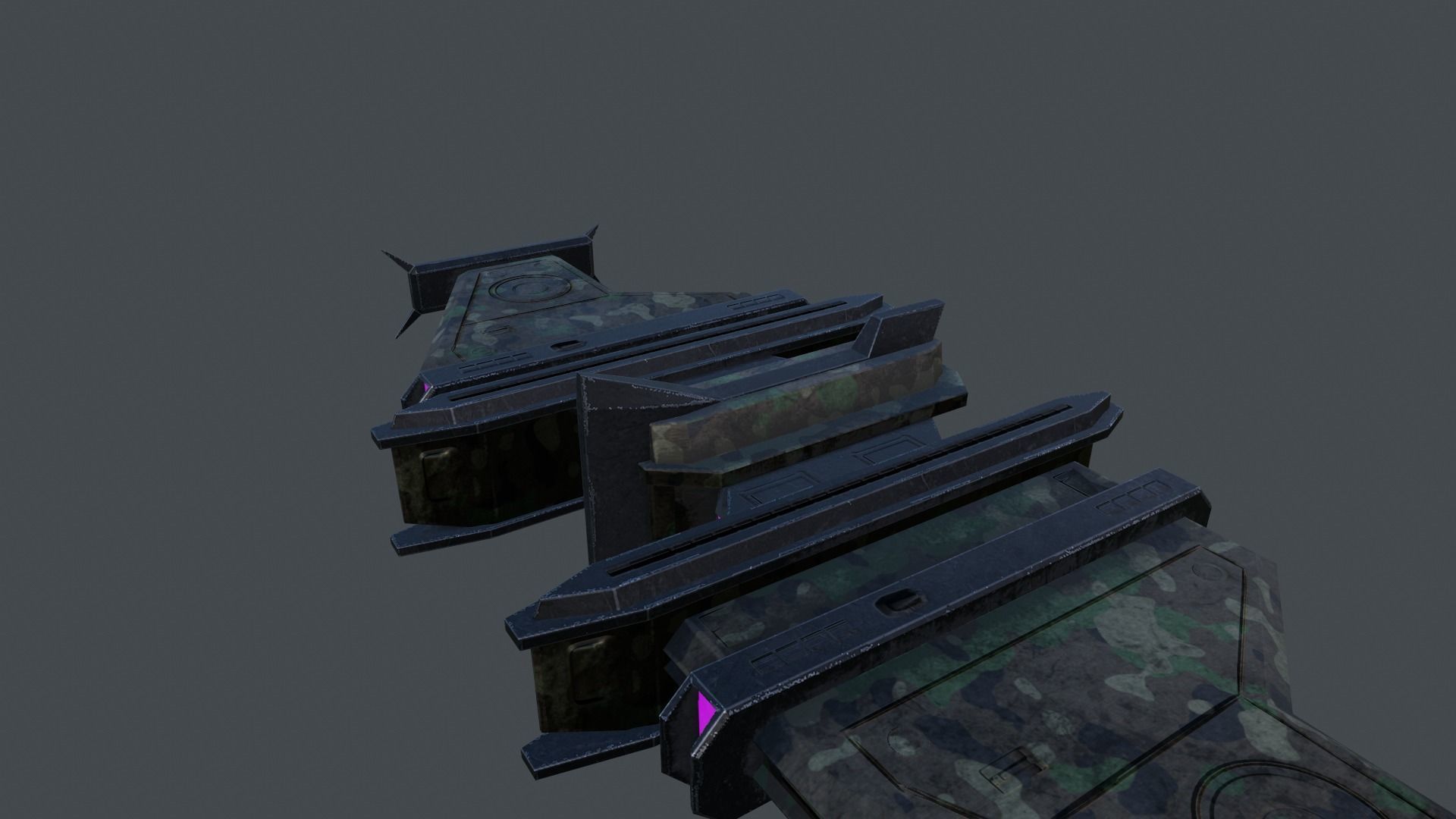 Spaceship Low-poly 3D model_2