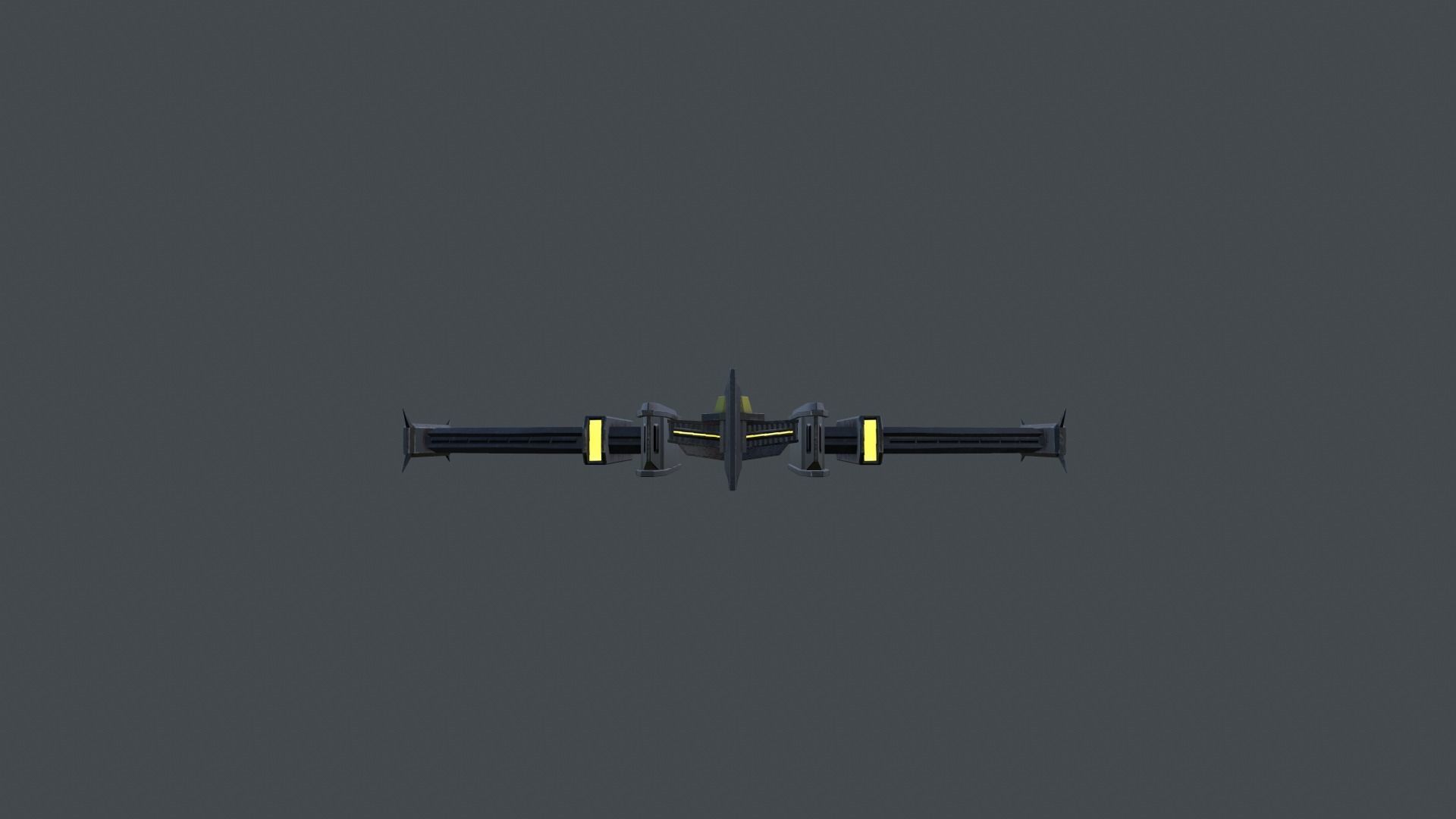 Spaceship Low-poly 3D model_8