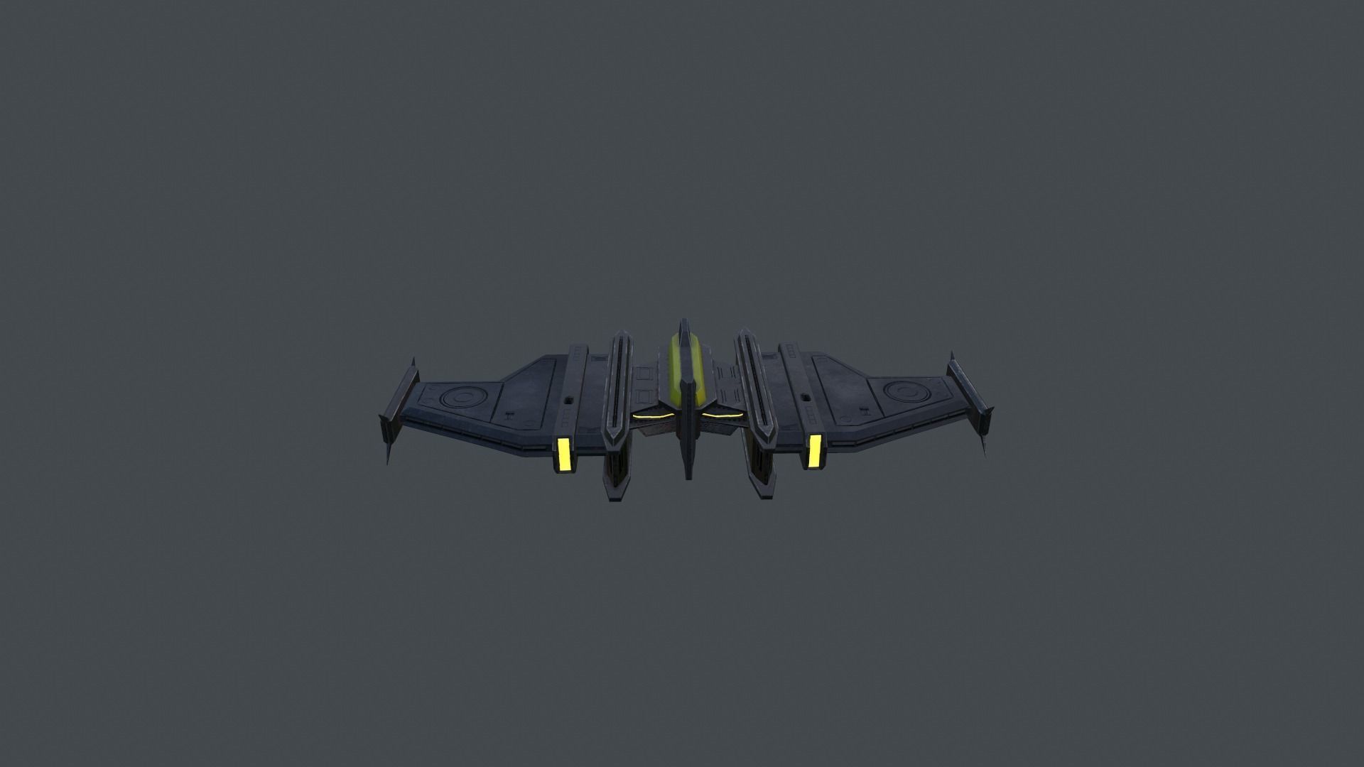 Spaceship Low-poly 3D model_7