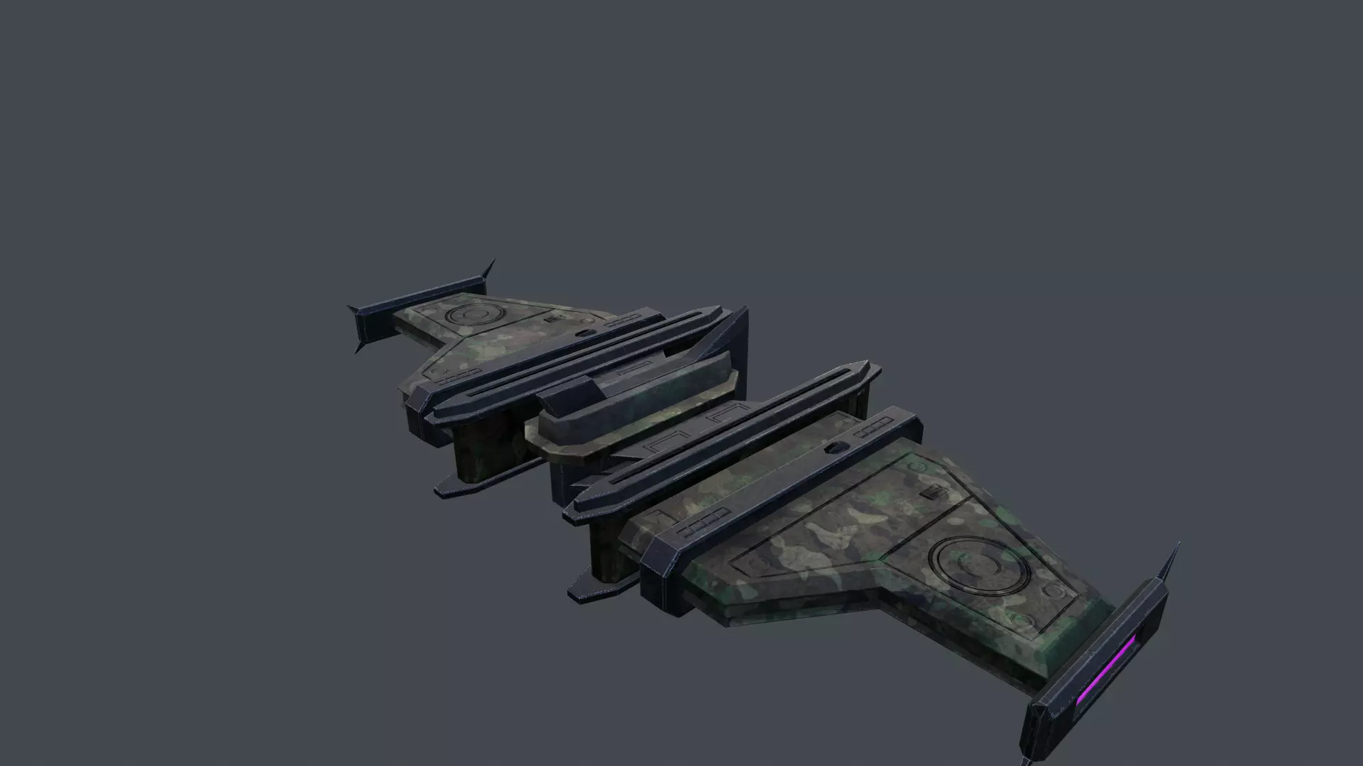 Spaceship Low-poly 3D model_0