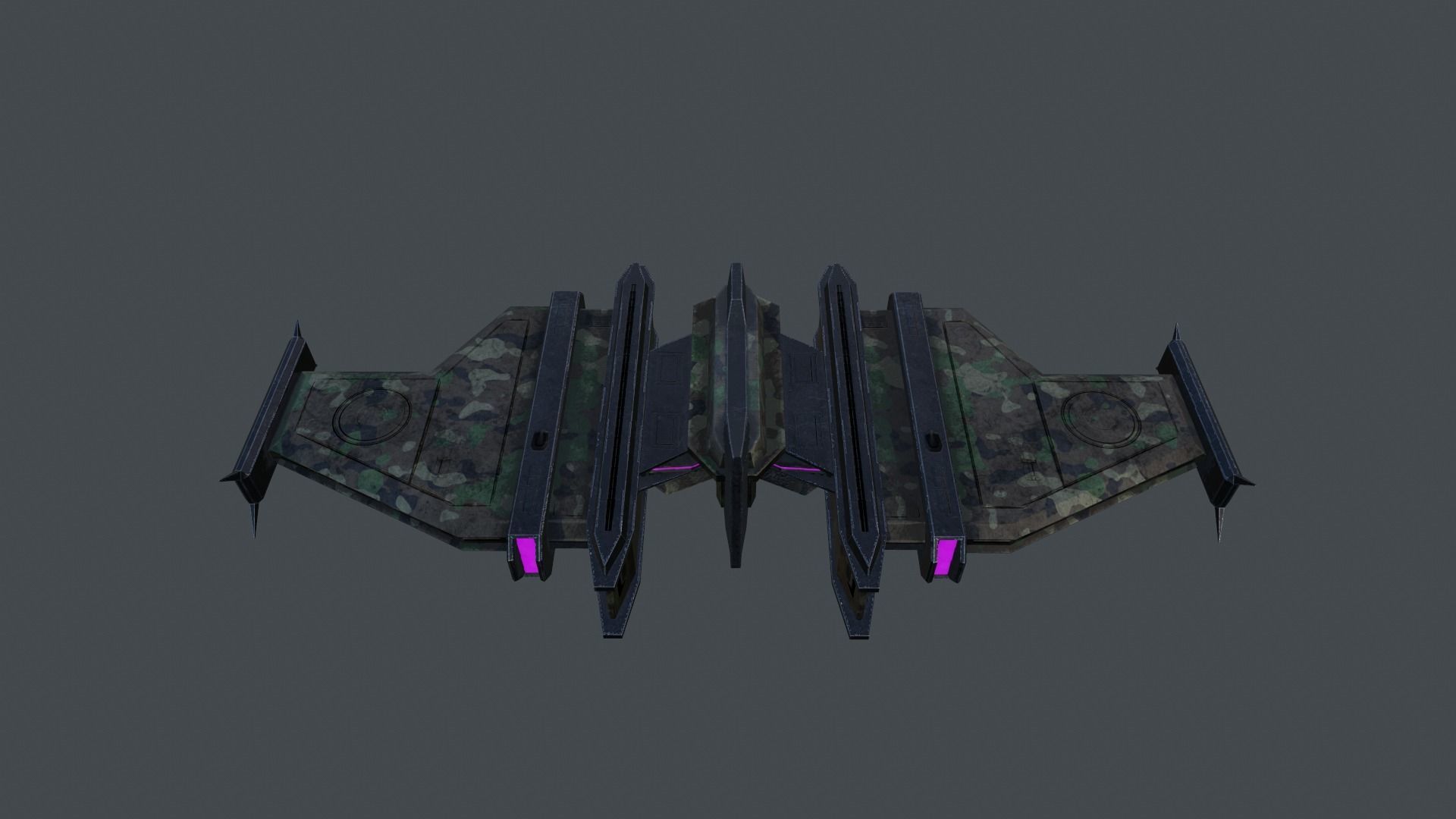 Spaceship Low-poly 3D model_1