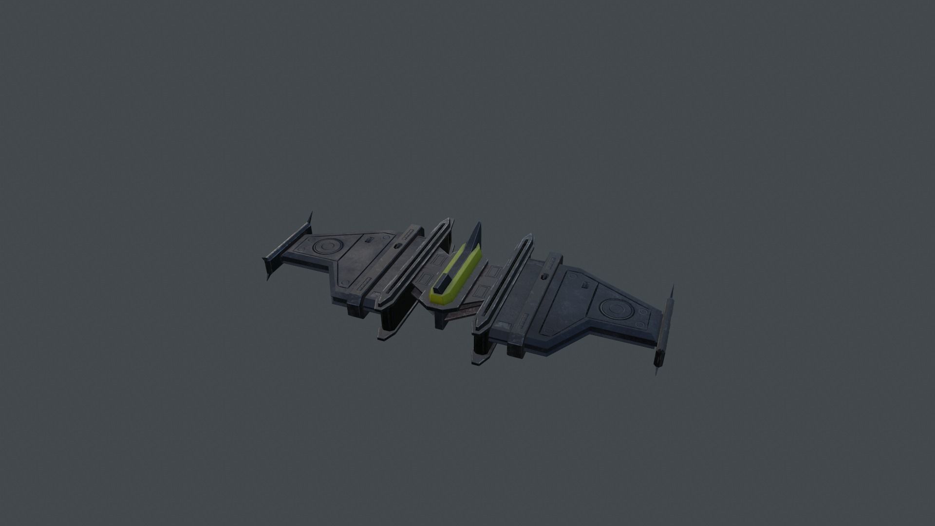Spaceship Low-poly 3D model_6