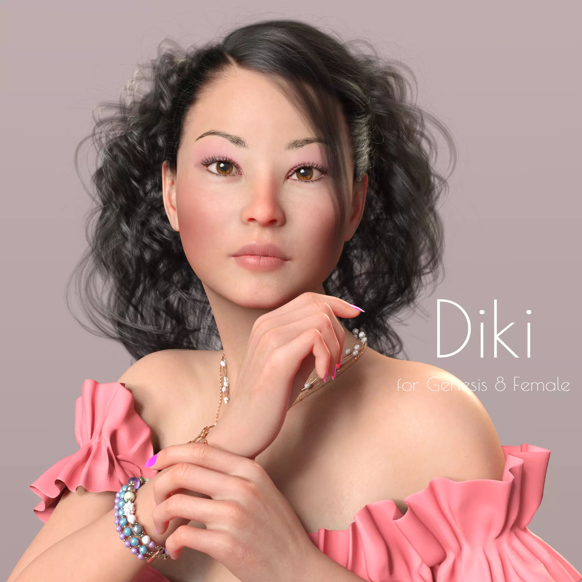 Diki - Beautiful Asian Female 3D model_0