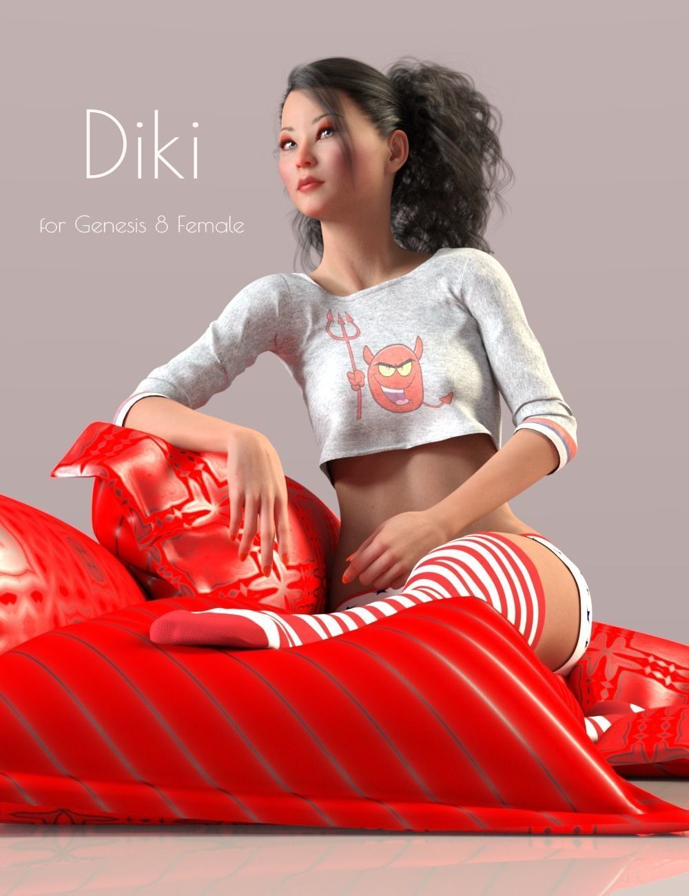 Diki - Beautiful Asian Female 3D model_5