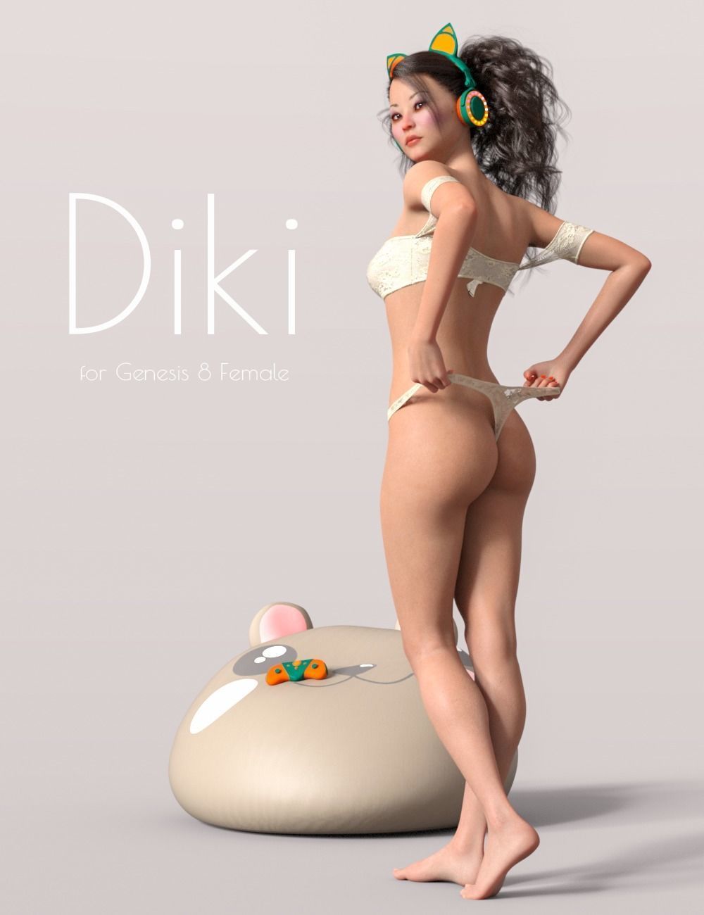Diki - Beautiful Asian Female 3D model_3