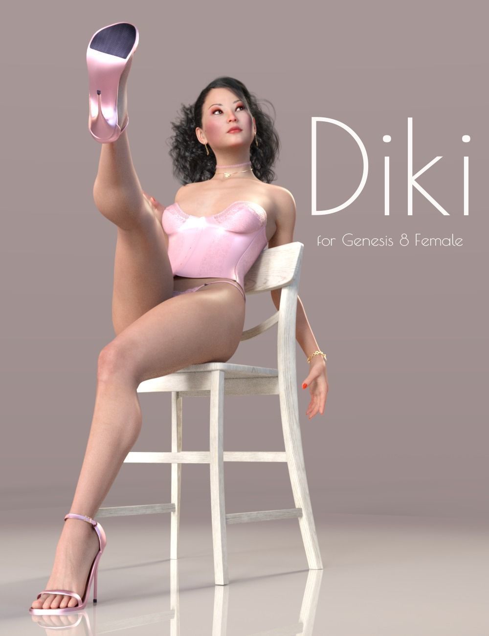 Diki - Beautiful Asian Female 3D model_8
