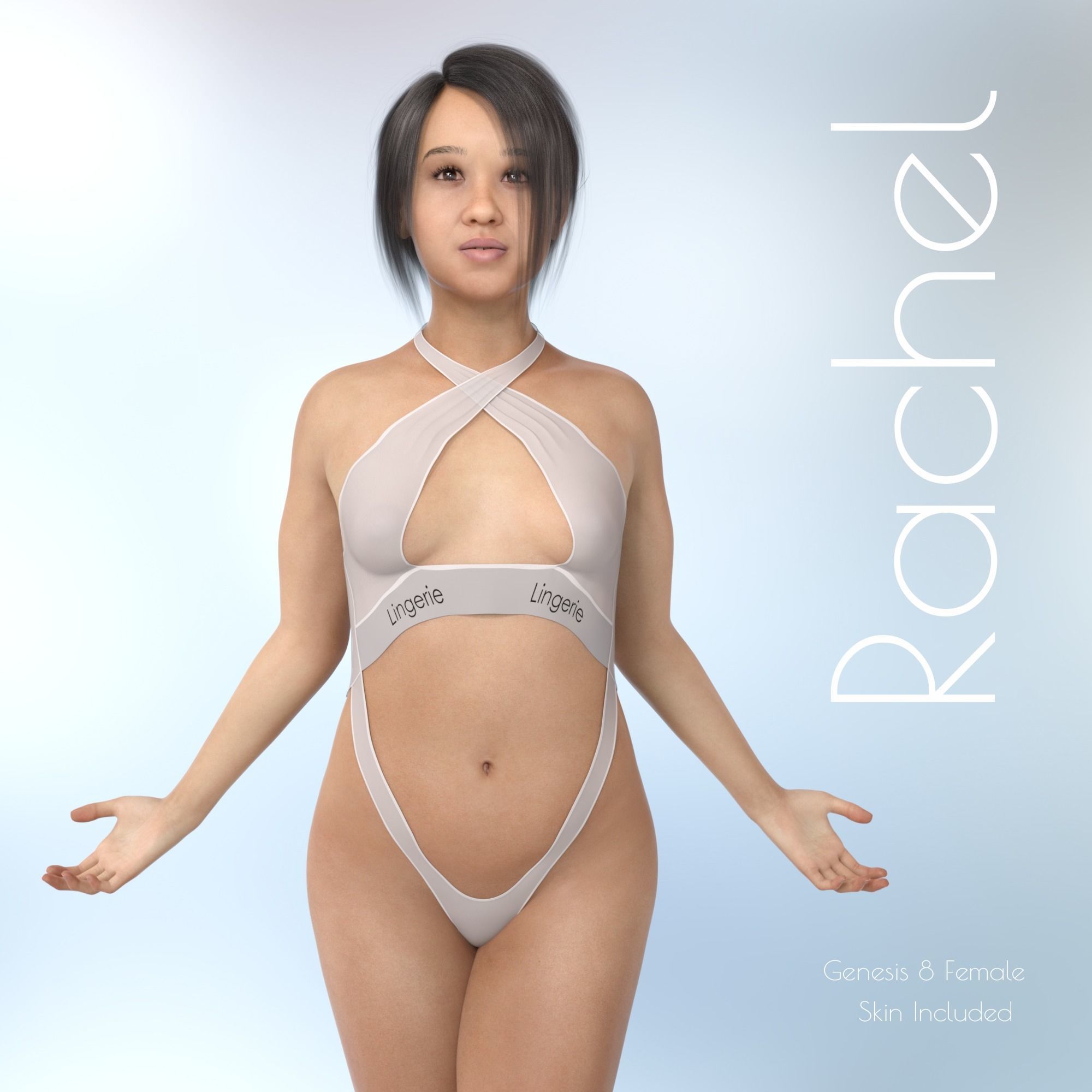Rachel - Is Beautiful Filipino G8F characters  3D model_8