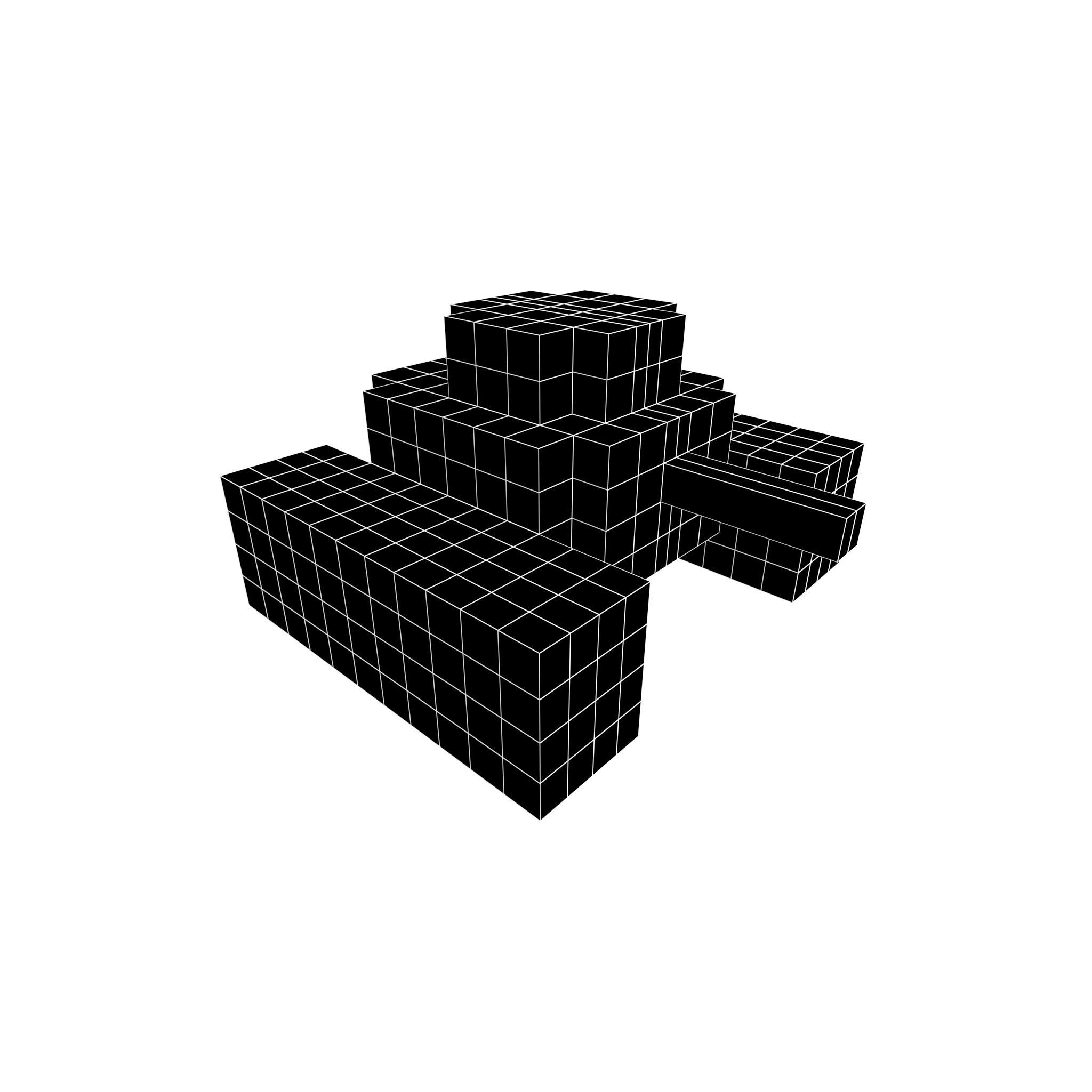 Pixel Tank v1 004 Low-poly 3D model_4