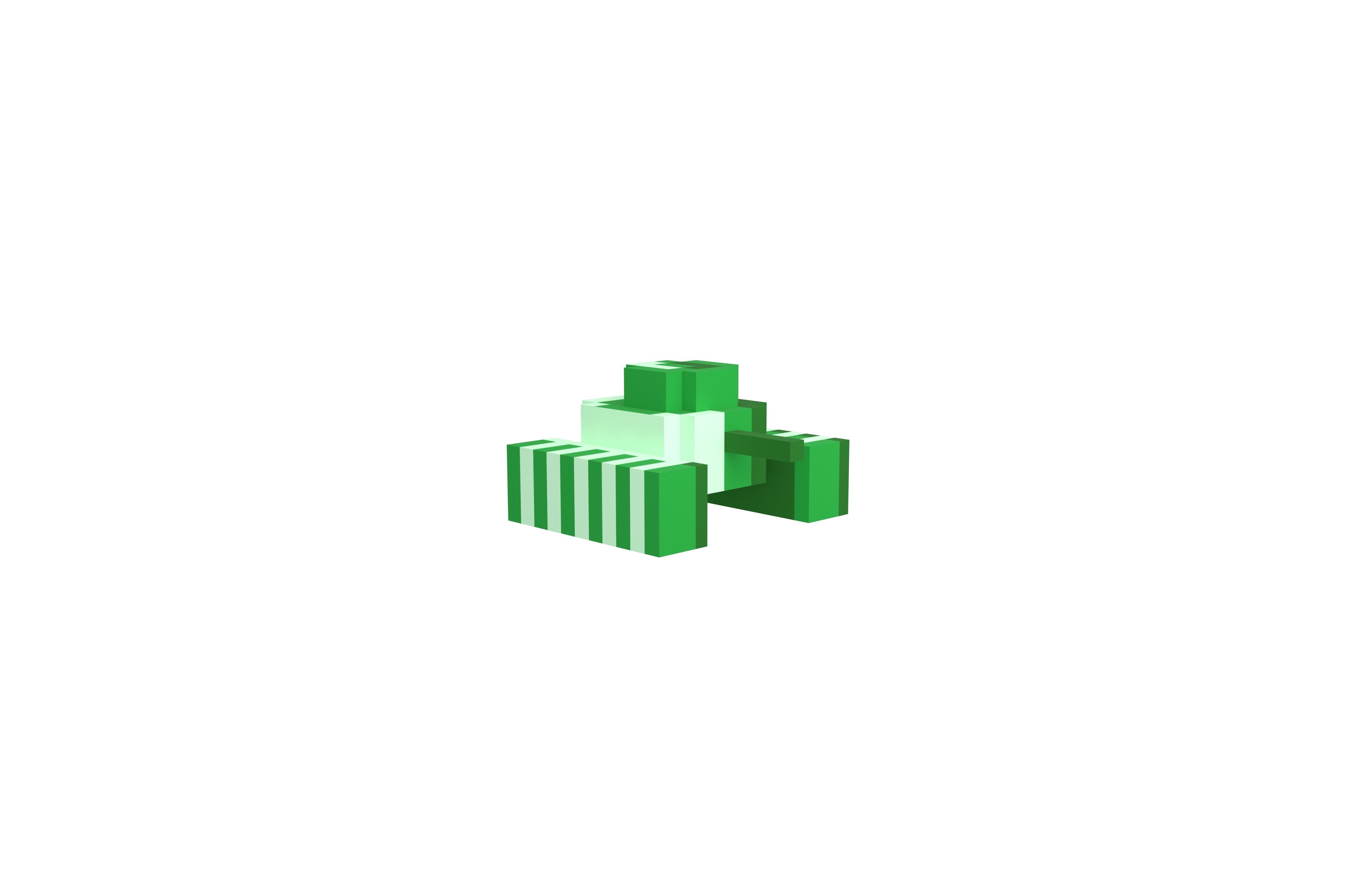 Pixel Tank v1 004 Low-poly 3D model_3
