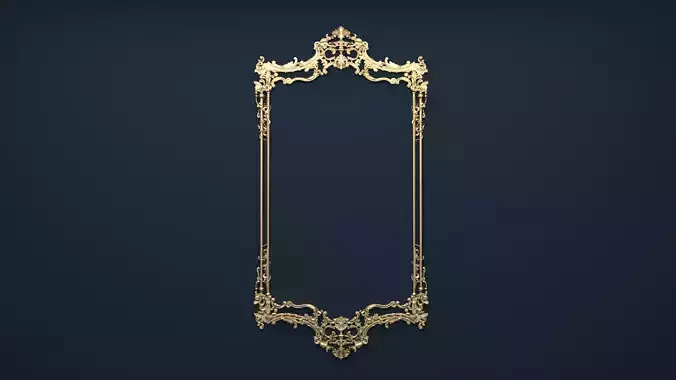 Plaster decorative frame 3D model 05