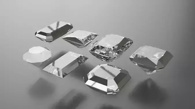7 Diamond cuts collection Free low-poly 3D model