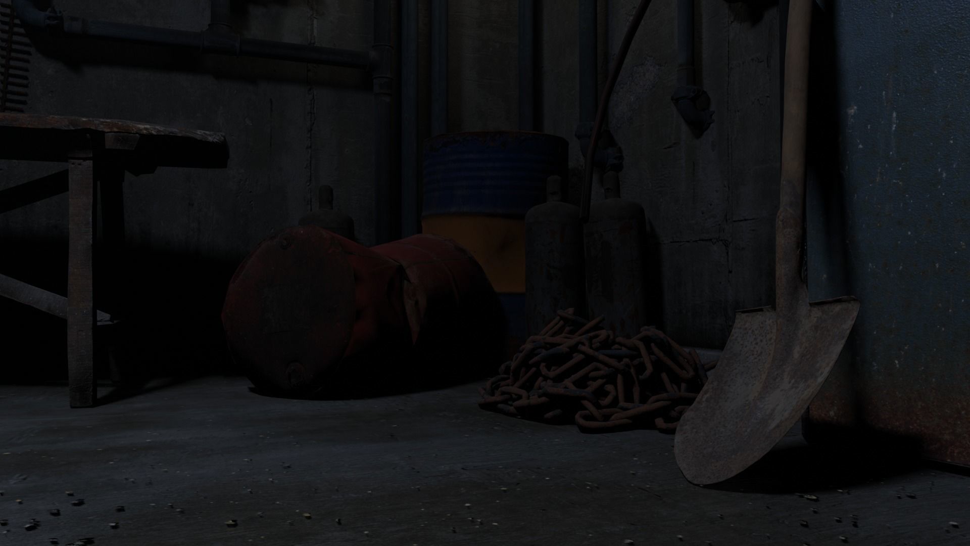 Basement Environment Low-poly 3D model_3