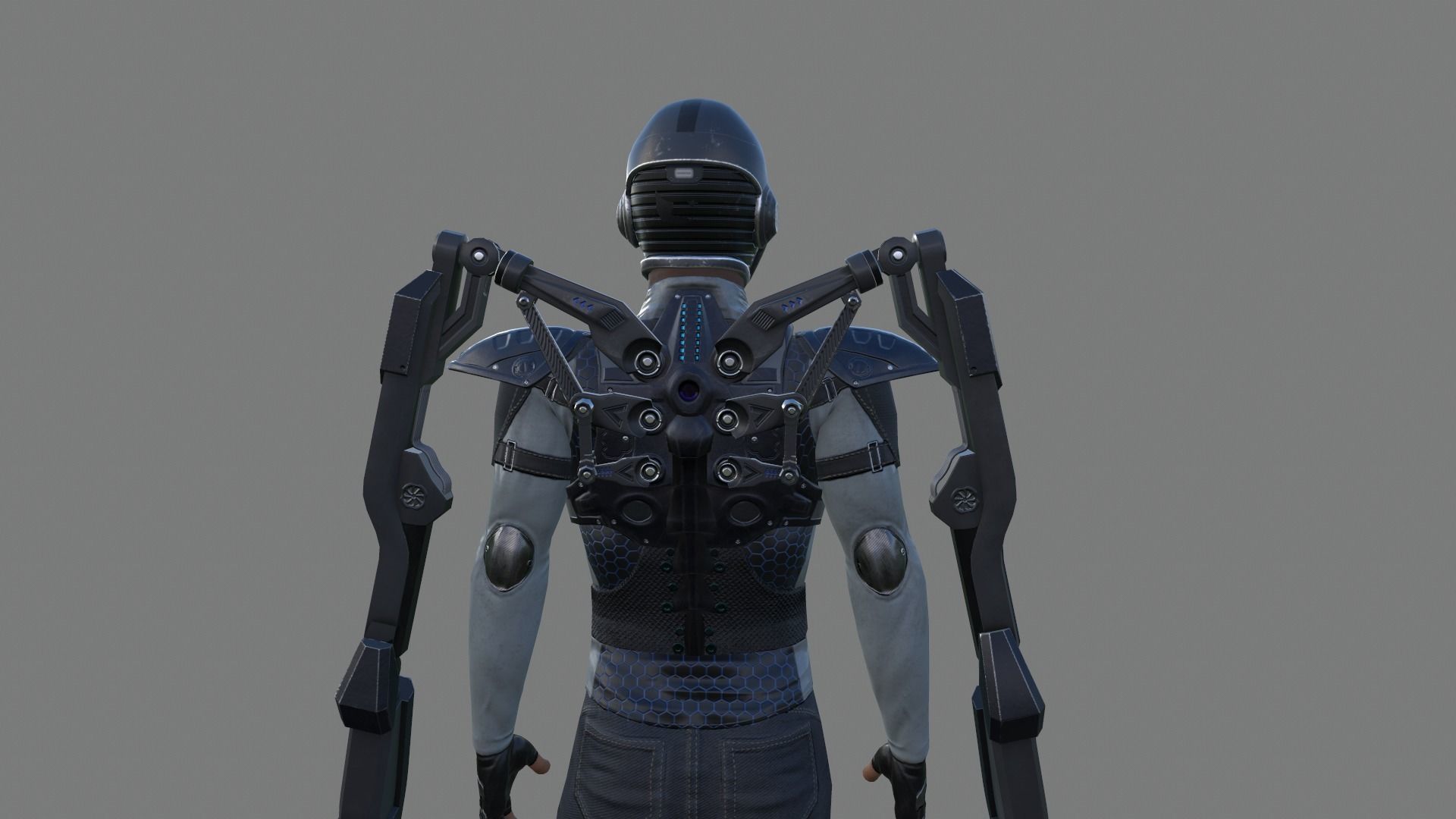 Sci-fi Male Suit Low-poly 3D model_8