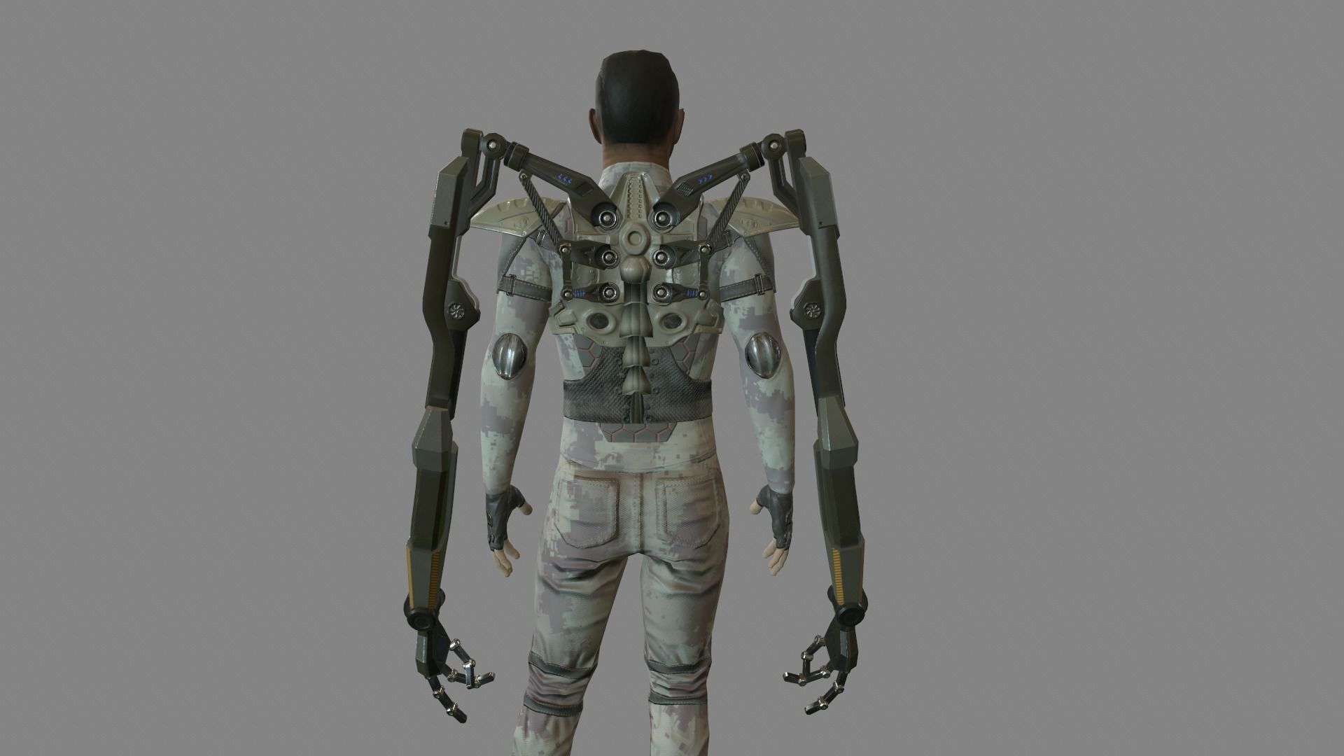 Sci-fi Male Suit Low-poly 3D model_18