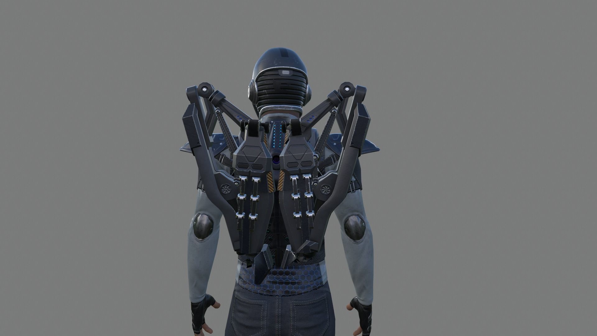 Sci-fi Male Suit Low-poly 3D model_7