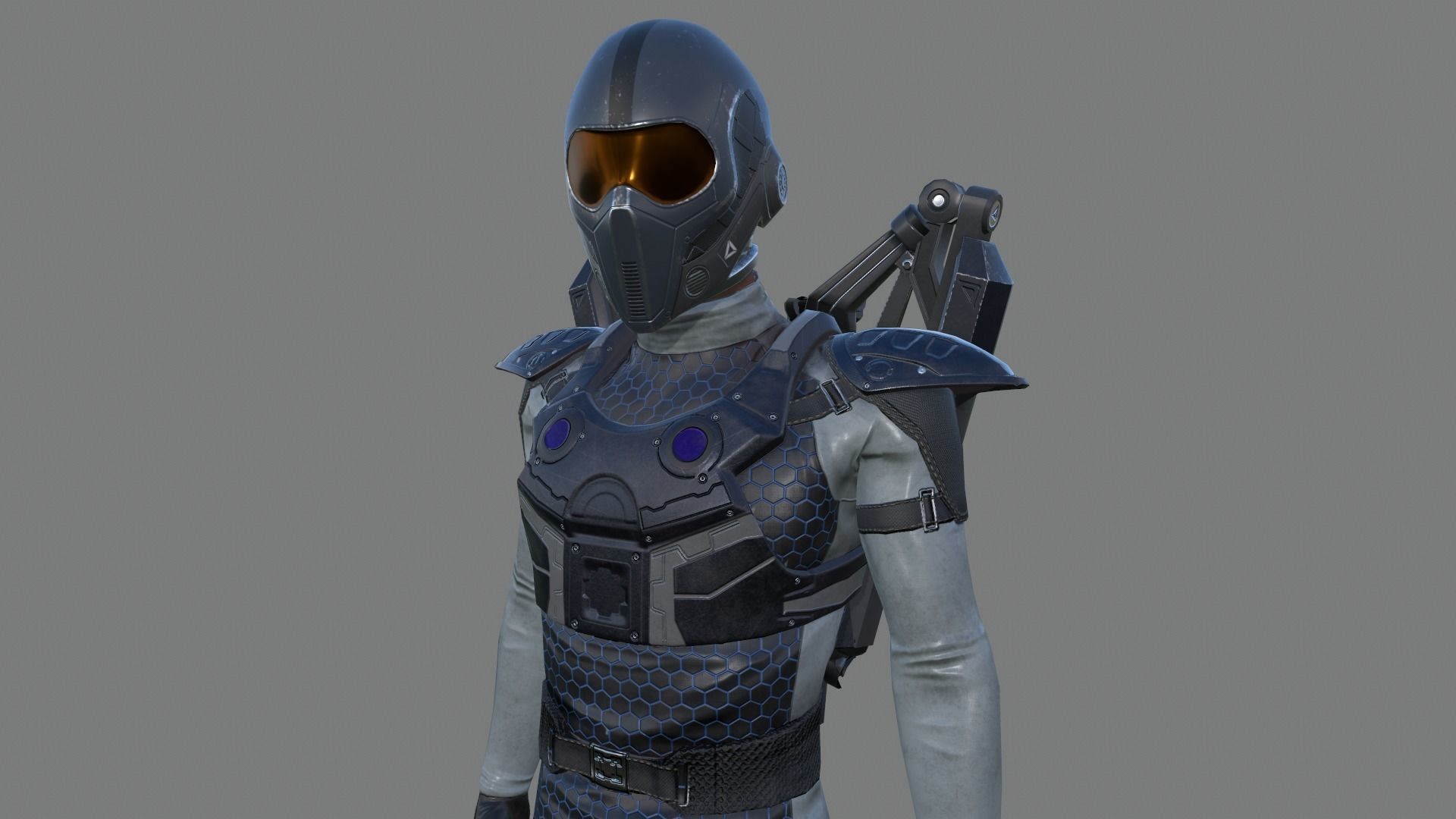 Sci-fi Male Suit Low-poly 3D model_6