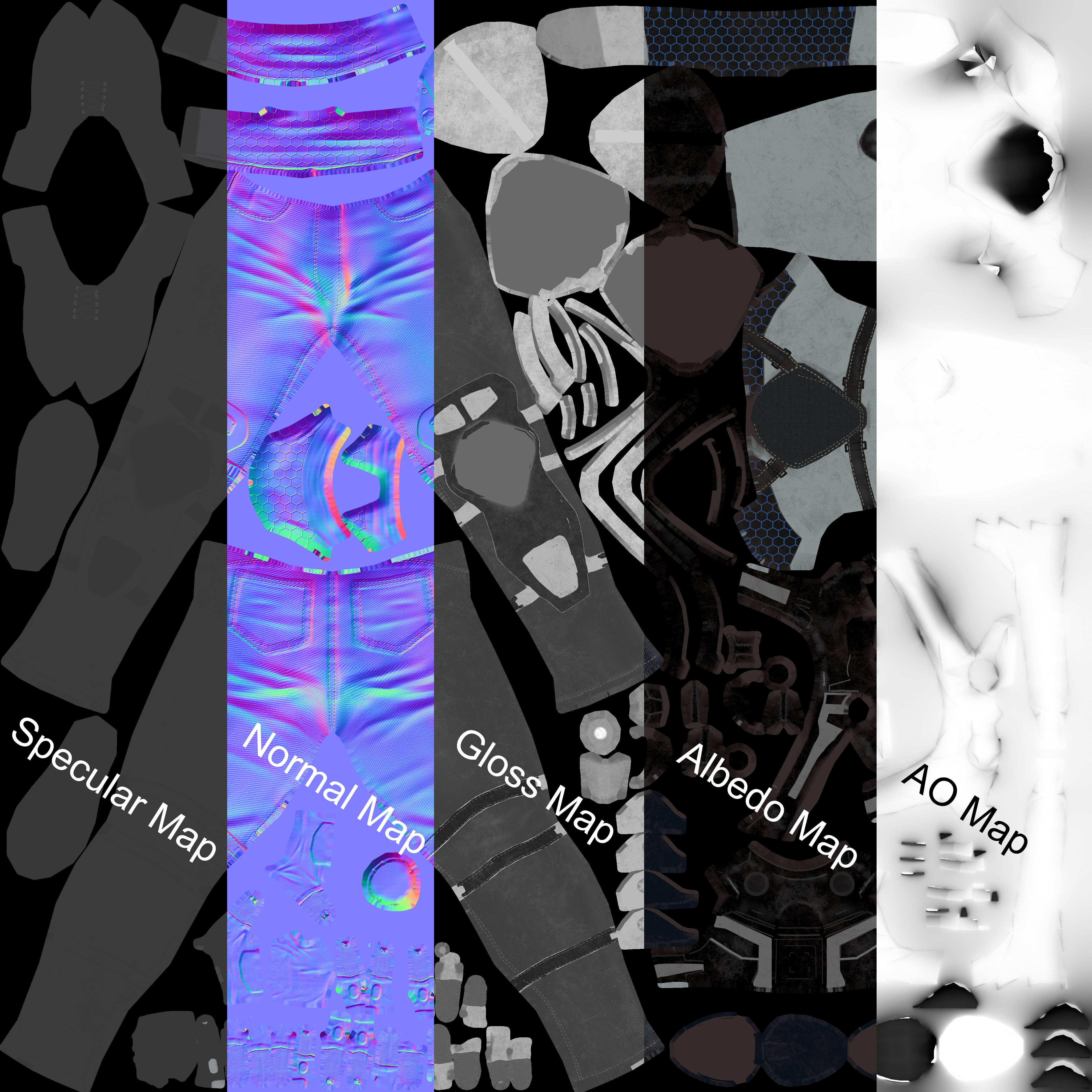 Sci-fi Male Suit Low-poly 3D model_21