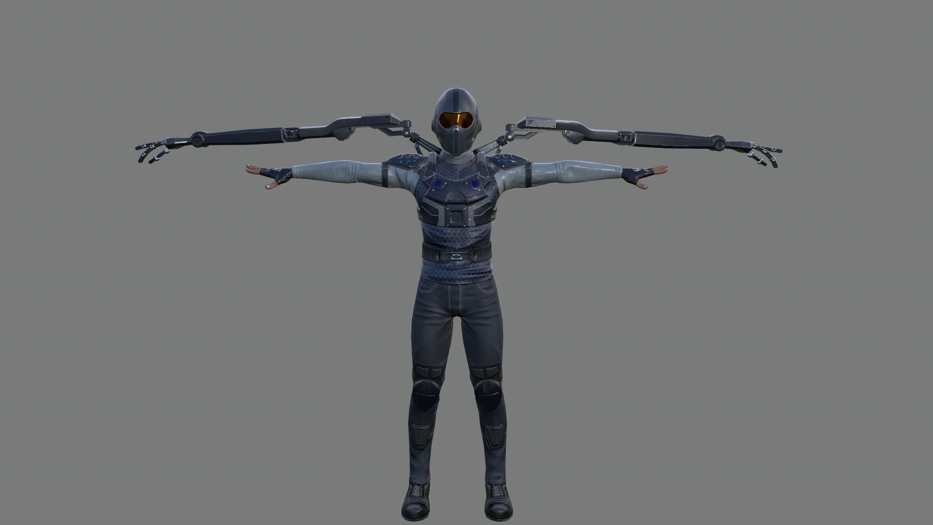 Sci-fi Male Suit Low-poly 3D model_10