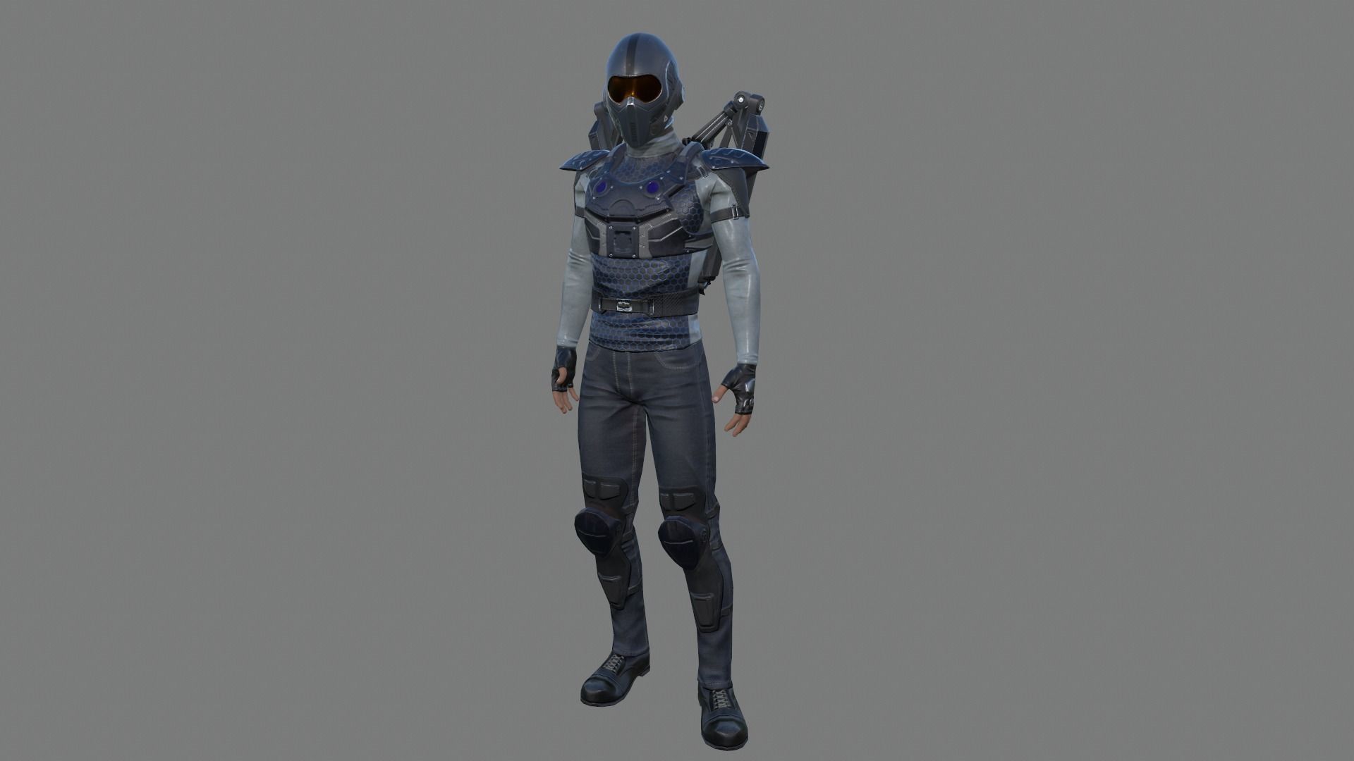 Sci-fi Male Suit Low-poly 3D model_3